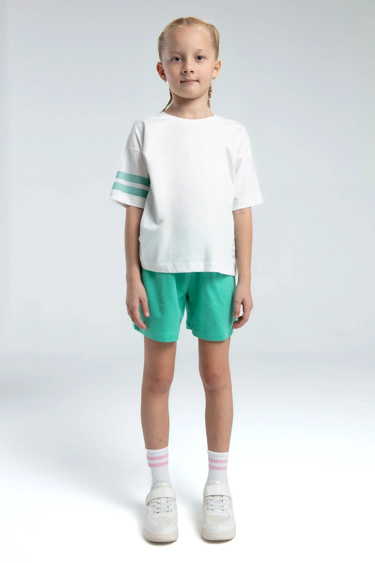 Arnetta Rolypoly Kız Çocuk Yeşil Şort Takım Şort Takım Toptan