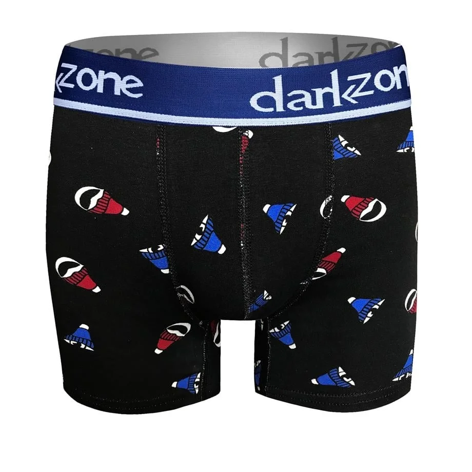 Darkzone Şapka Desenli Siyah Erkek Boxer - DZN2691 Boxer Toptan