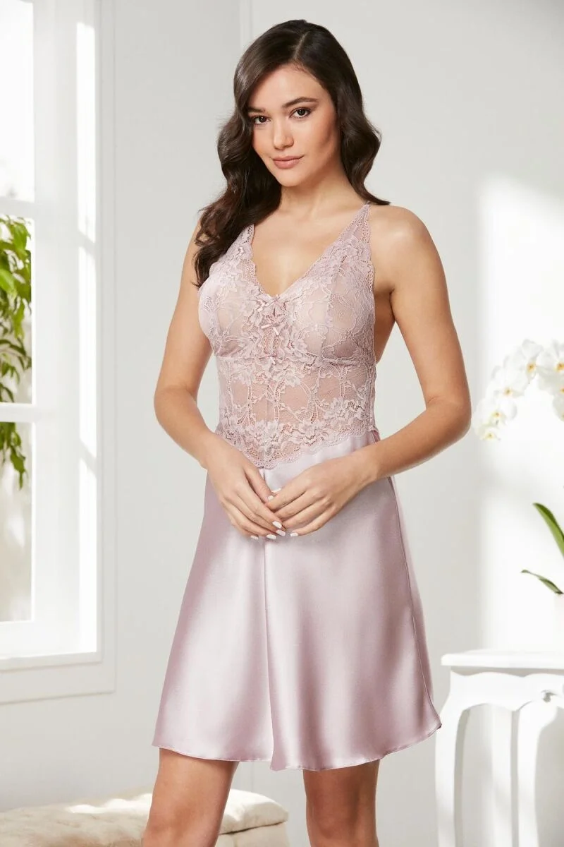 Pierre Cardin Saten Dantelli Kadın Gecelik - 850 Rose Gecelik Toptan