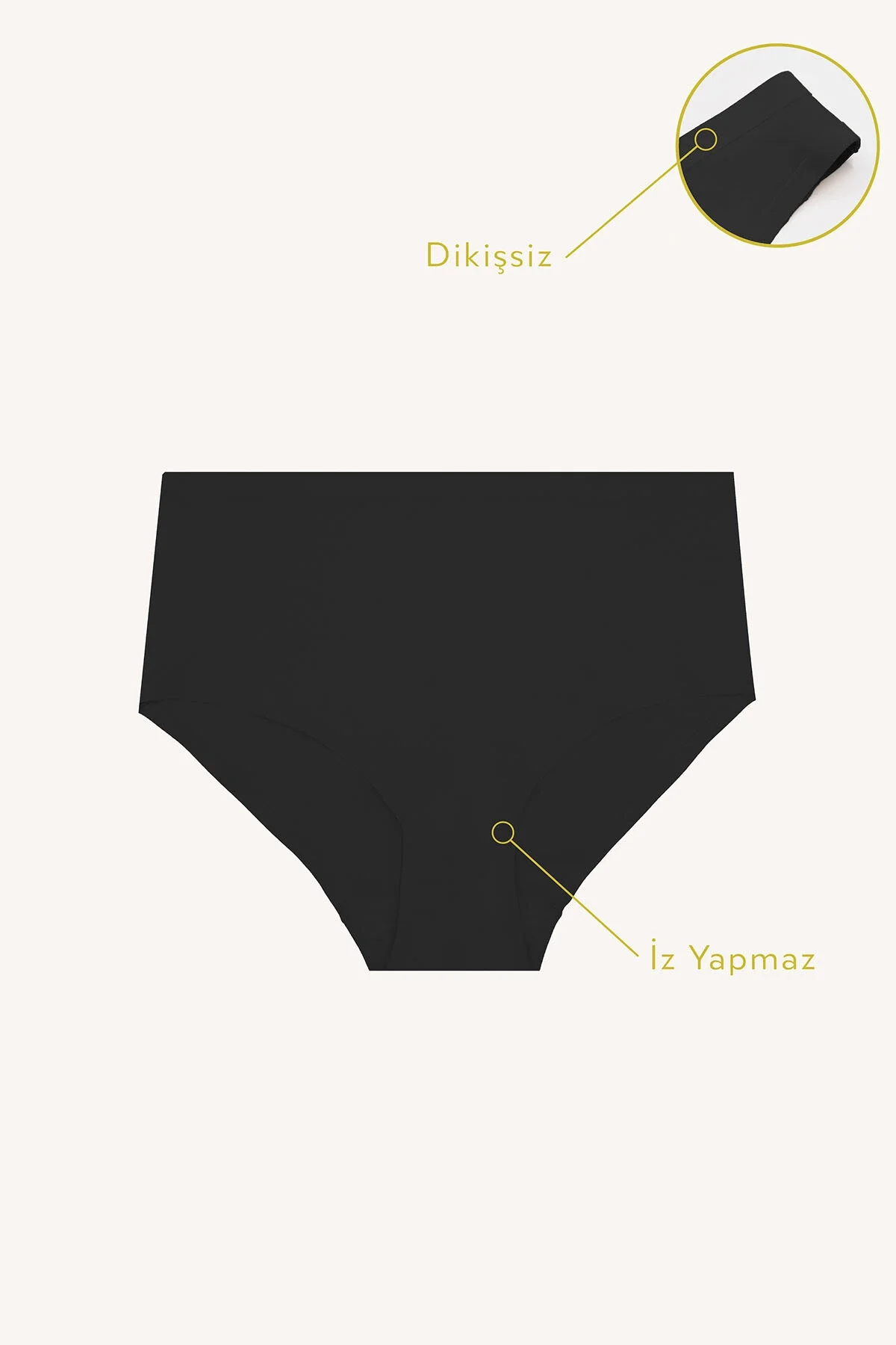 Nbb Siyah Cushy İz Yapmaz Yüksek Bel Külot Külot Toptan