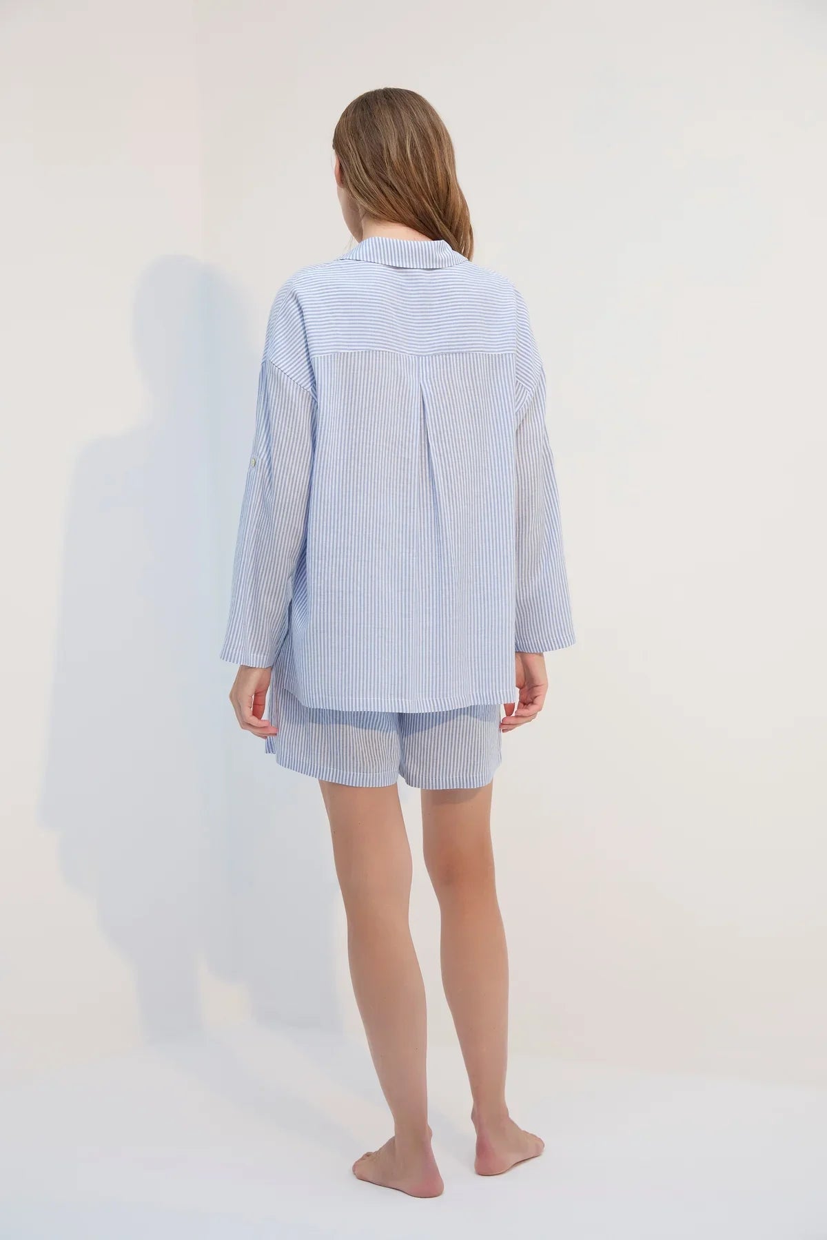 Tencel Viskon Gömlek Şort Takım BJM-1727