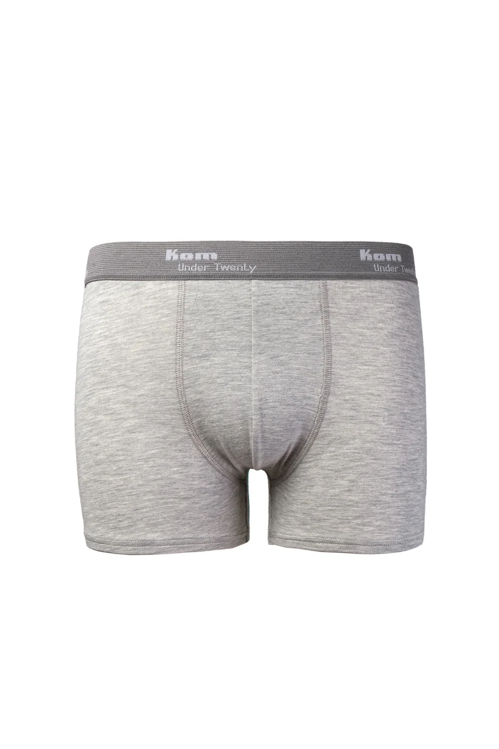 Kısa kollu kom marka erkek boxer, pamuklu 3'lü set, gri ton, Under Twenty etiketi, erkek iç giyim