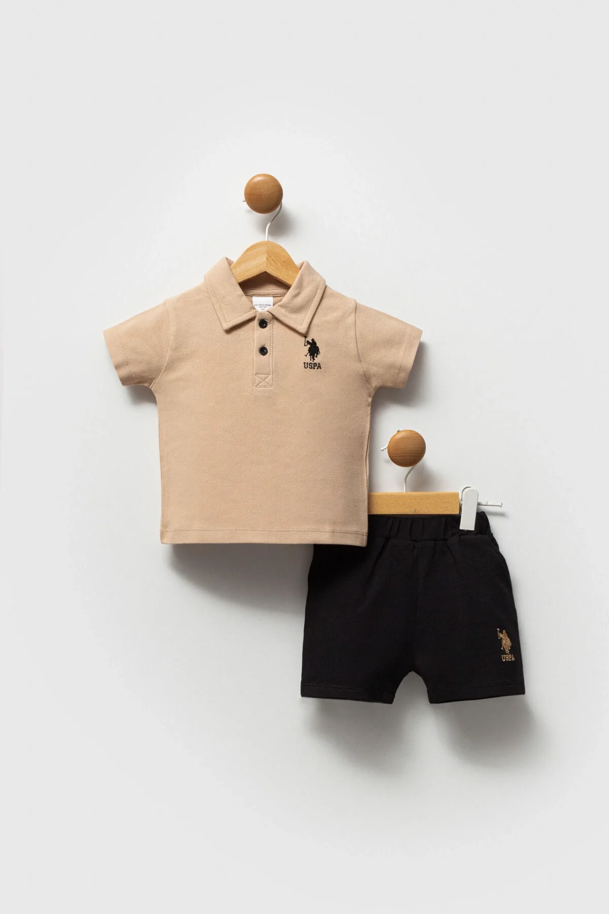 Arnetta U.S. Polo Assn Erkek Bebek Bej Takım Bebek Takımları Toptan