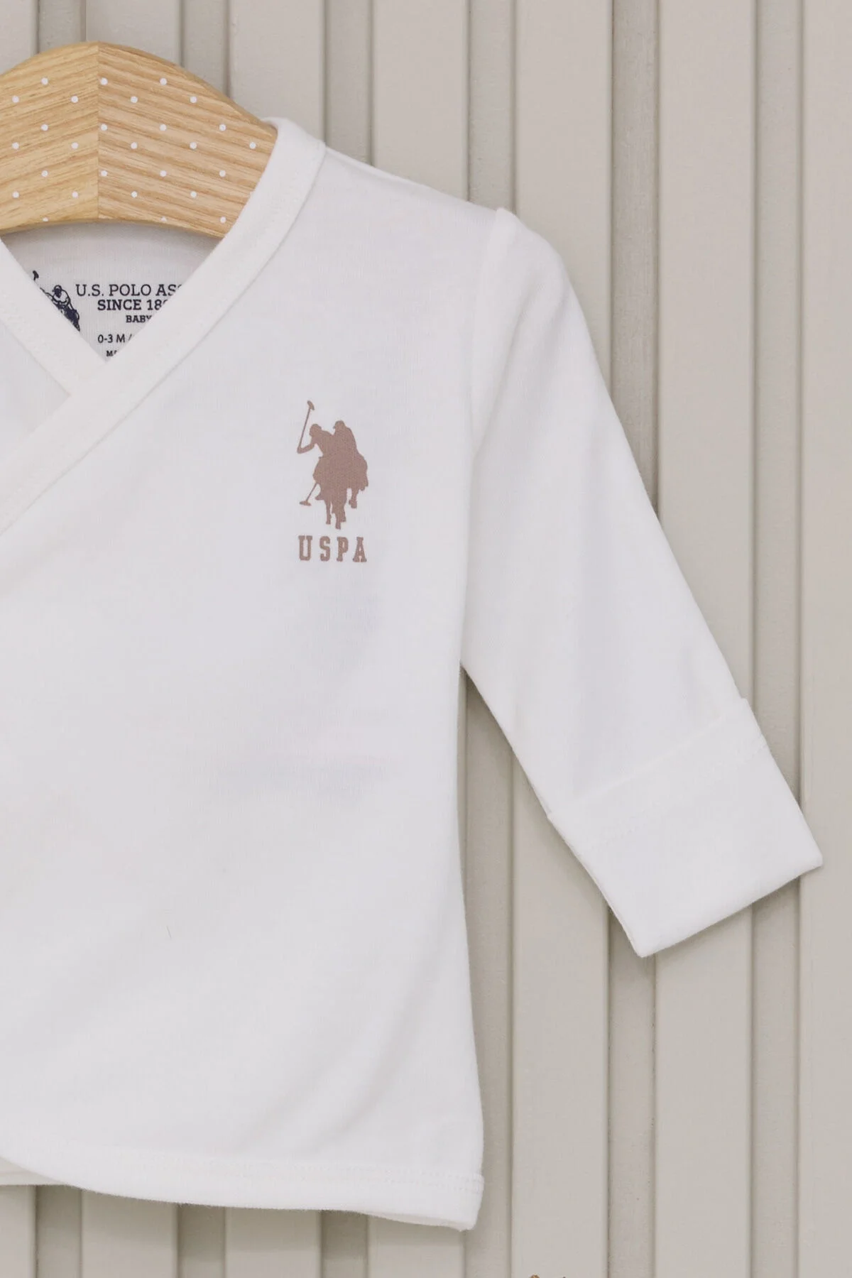 Beyaz U.S. Polo Assn bebek hastane çıkışı seti, kumaş üzerinde kuş deseni, bebek giyim套装, bebeklik kıyafetleri