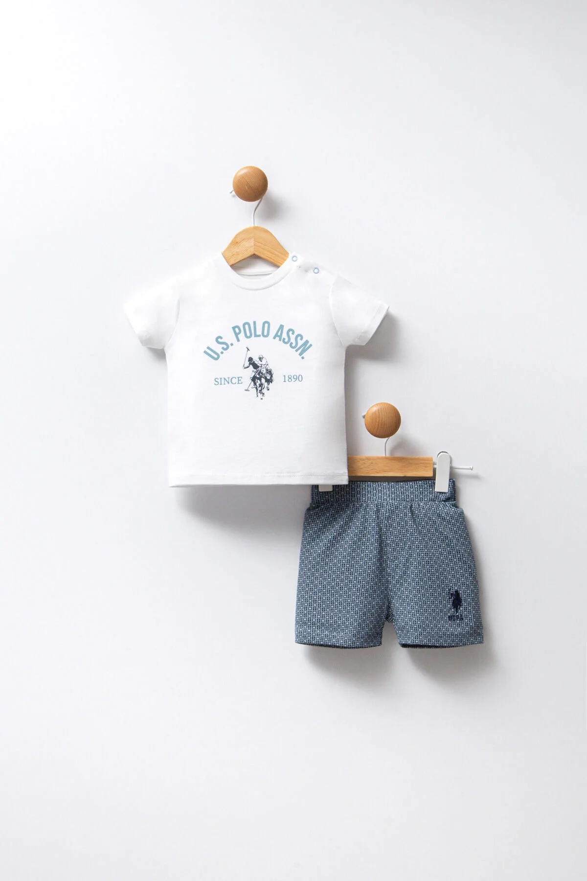 Arnetta U.S. Polo Assn Erkek Bebek Beyaz Takım Bebek Takımları Toptan