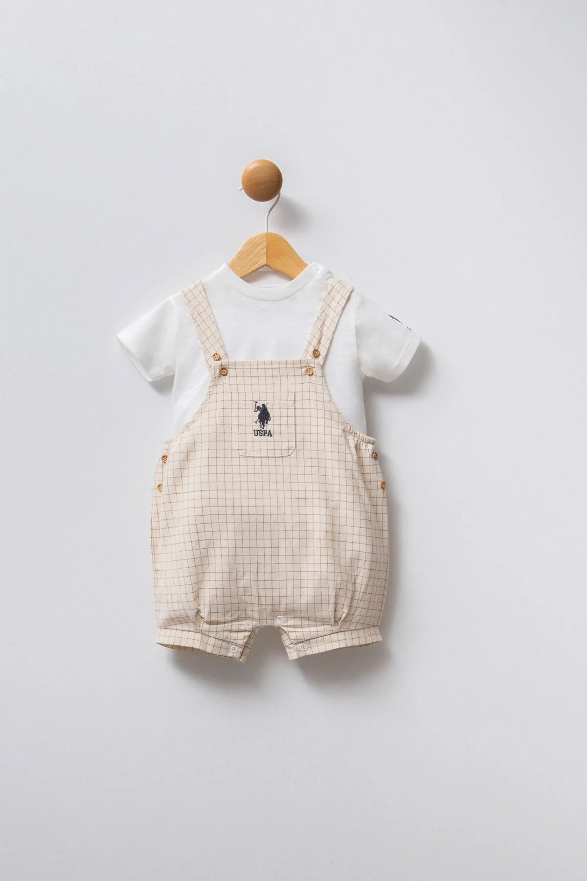 Arnetta U.S. Polo Assn Erkek Bebek Beyaz Takım Bebek Takımları Toptan