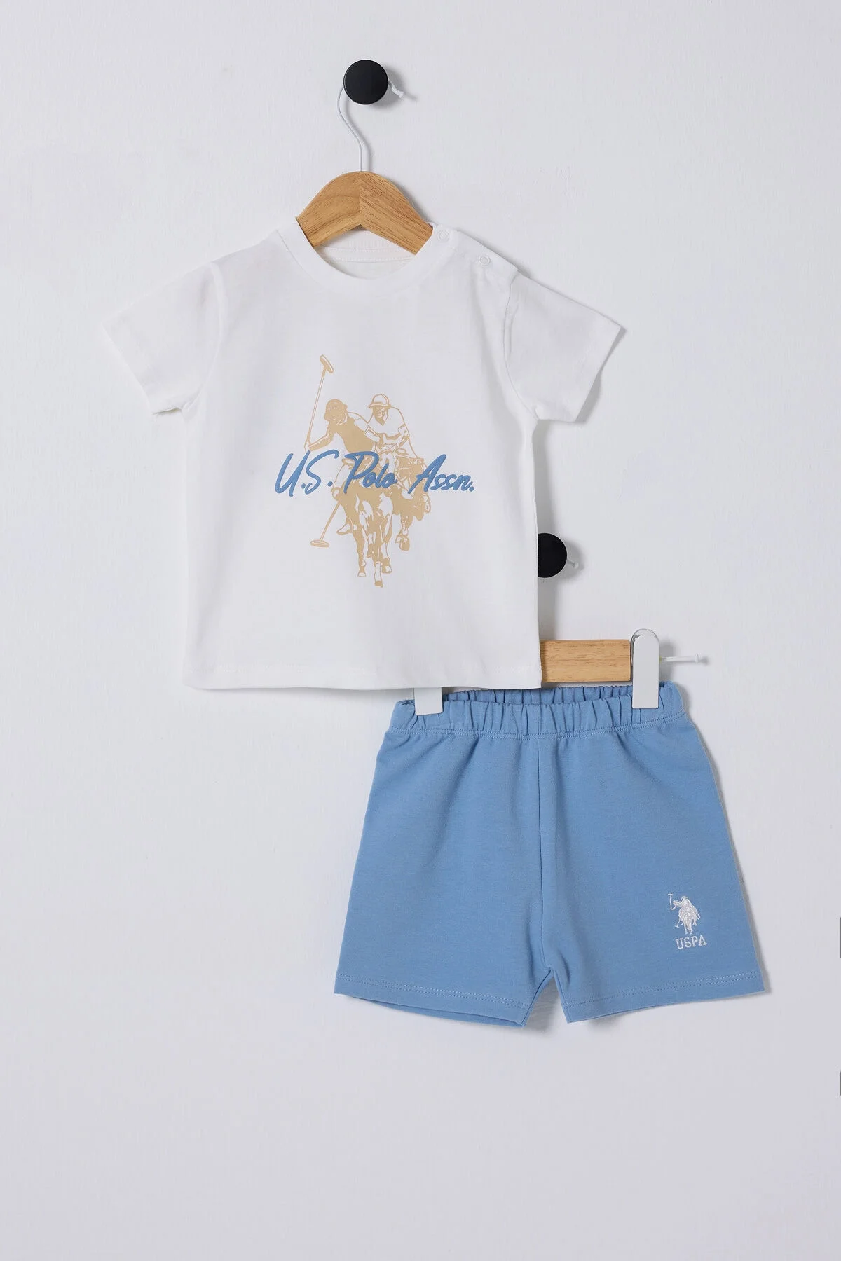 Arnetta U.S. Polo Assn Erkek Bebek Beyaz Takım Bebek Takımları Toptan