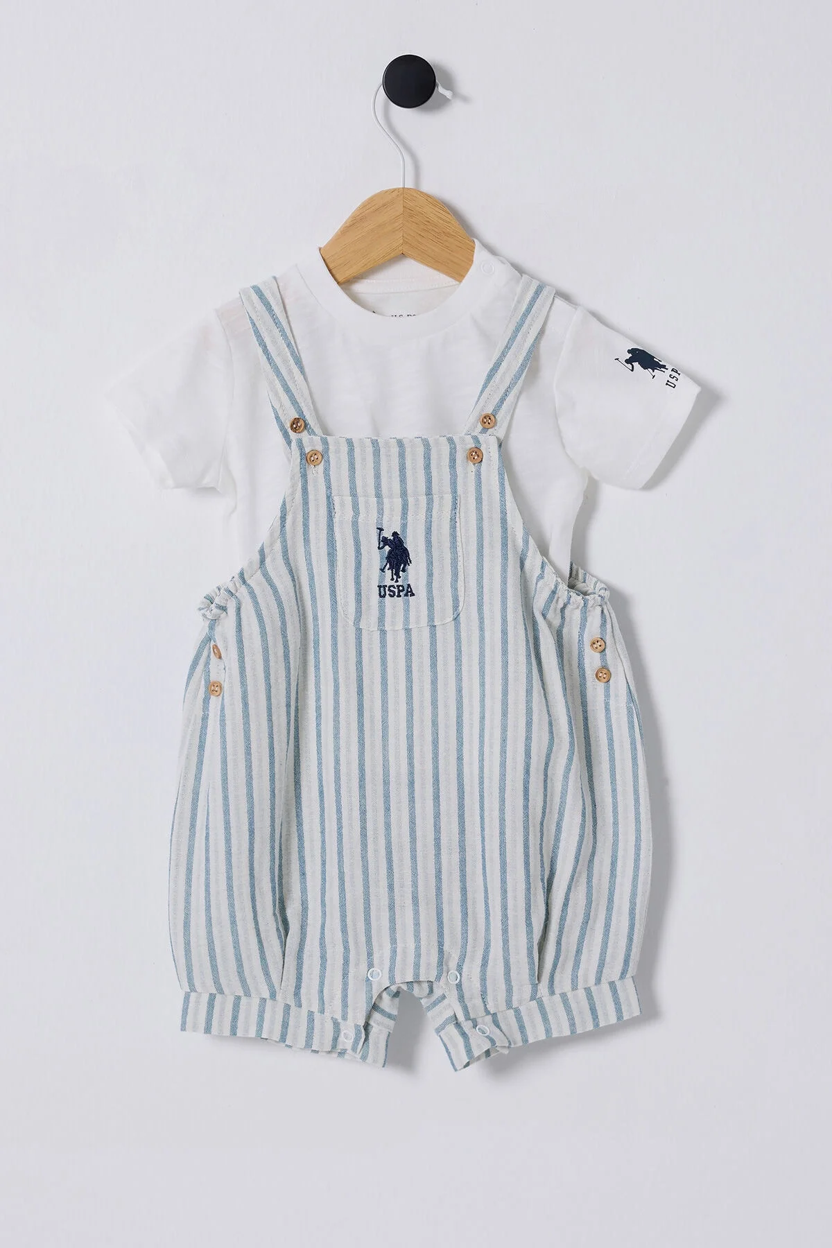 Arnetta U.S. Polo Assn Erkek Bebek Beyaz Takım Bebek Takımları Toptan