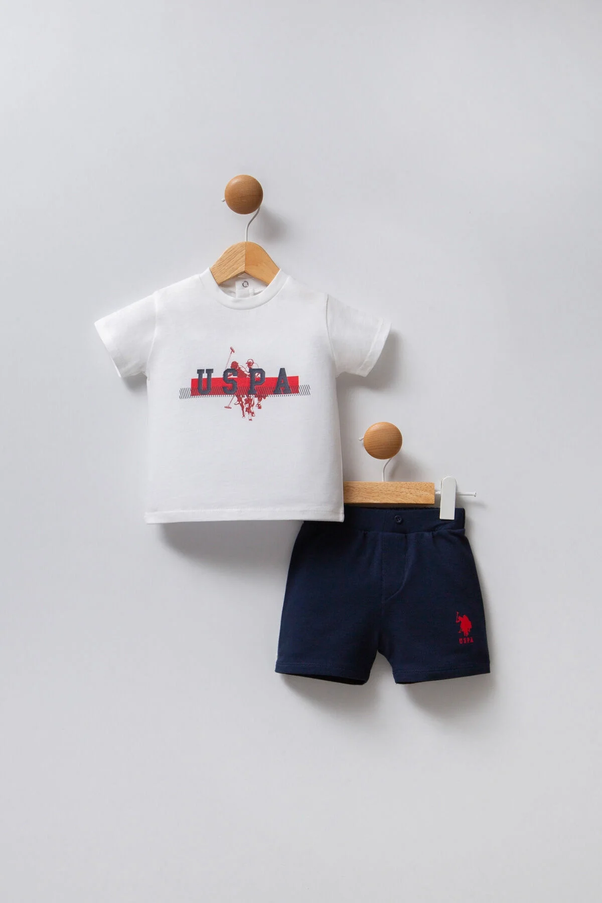 Arnetta U.S. Polo Assn Erkek Bebek Beyaz Takım Bebek Takımları Toptan