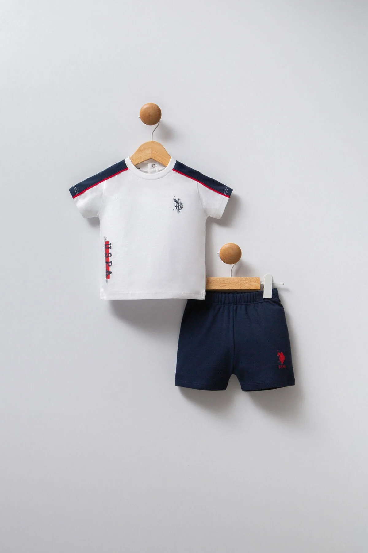 Arnetta U.S. Polo Assn Erkek Bebek Beyaz Takım Bebek Takımları Toptan