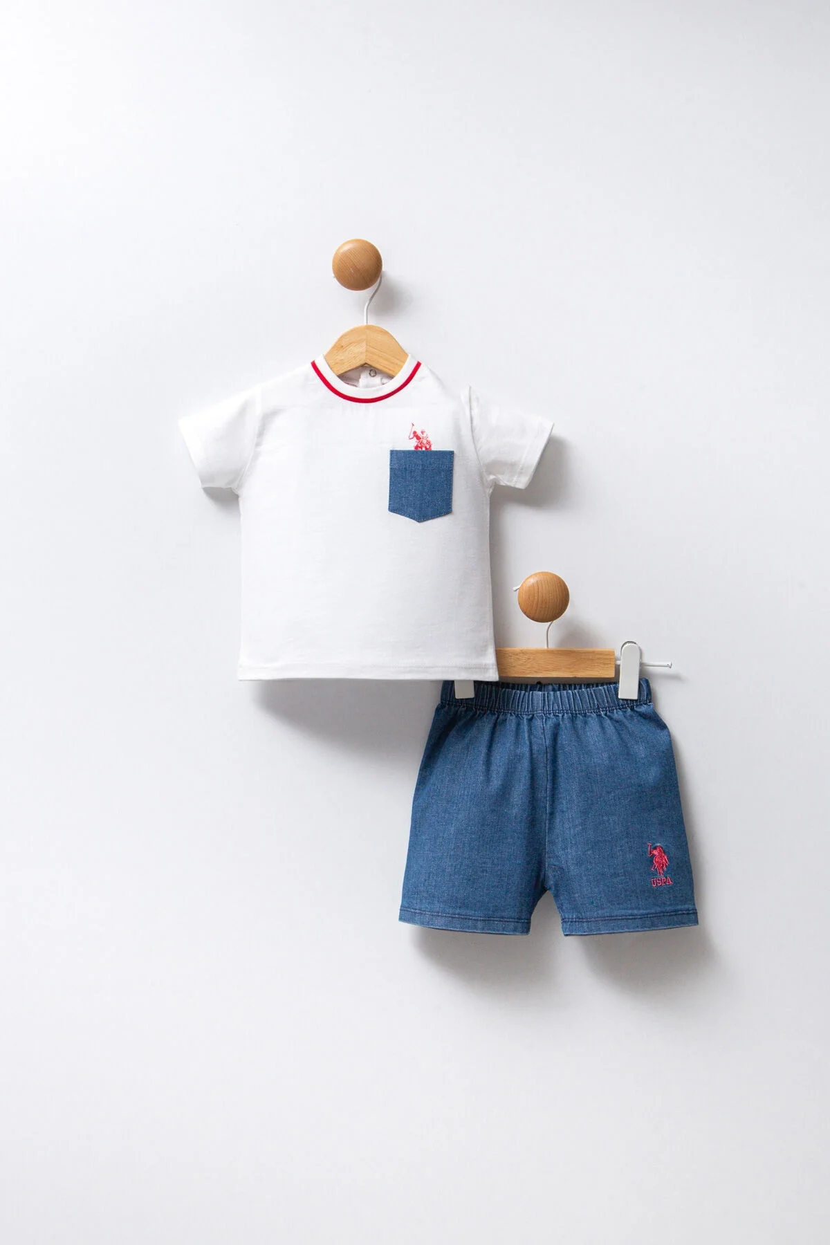 Arnetta U.S. Polo Assn Erkek Bebek Beyaz Takım Bebek Takımları Toptan