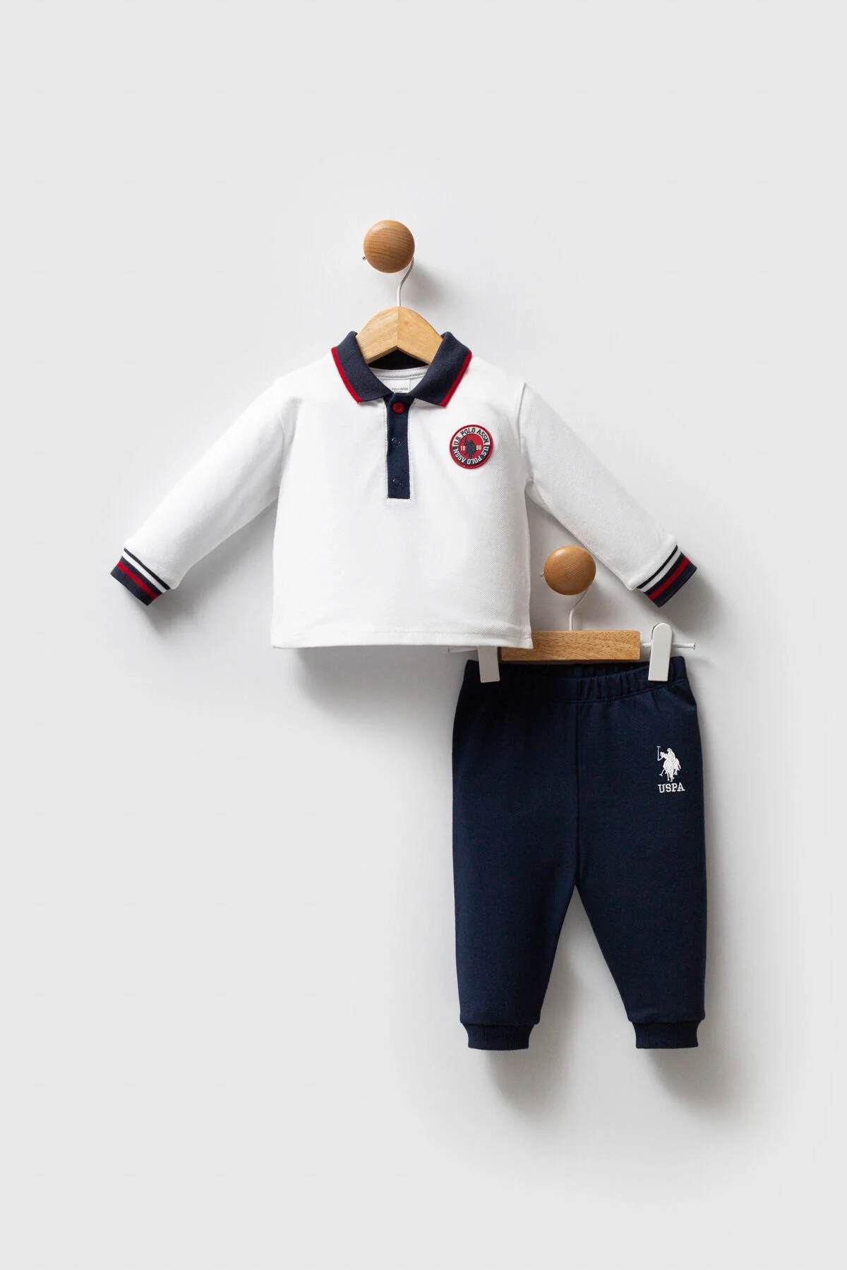 Arnetta U.S. Polo Assn Erkek Bebek Beyaz Takım Bebek Takımları Toptan