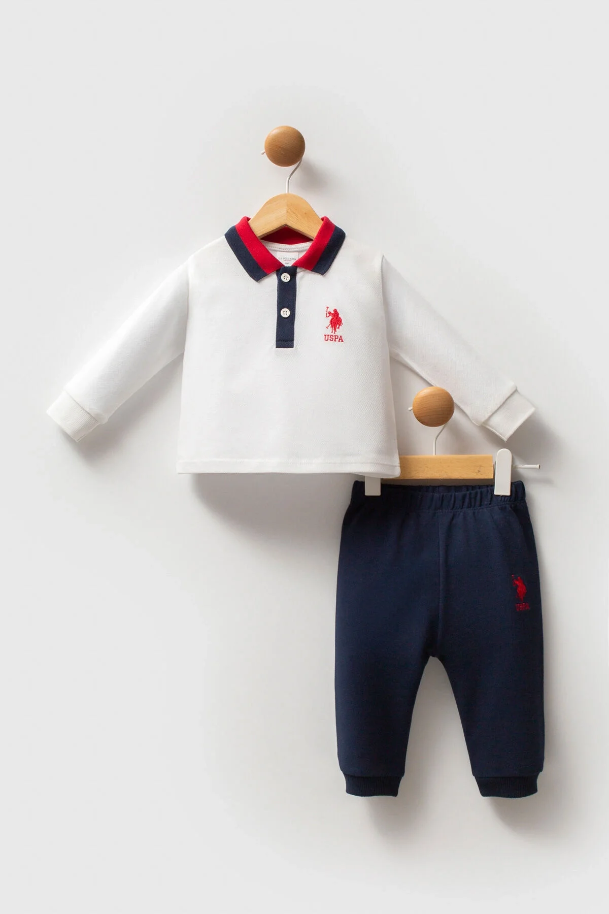 Arnetta U.S. Polo Assn Erkek Bebek Beyaz Takım Bebek Takımları Toptan