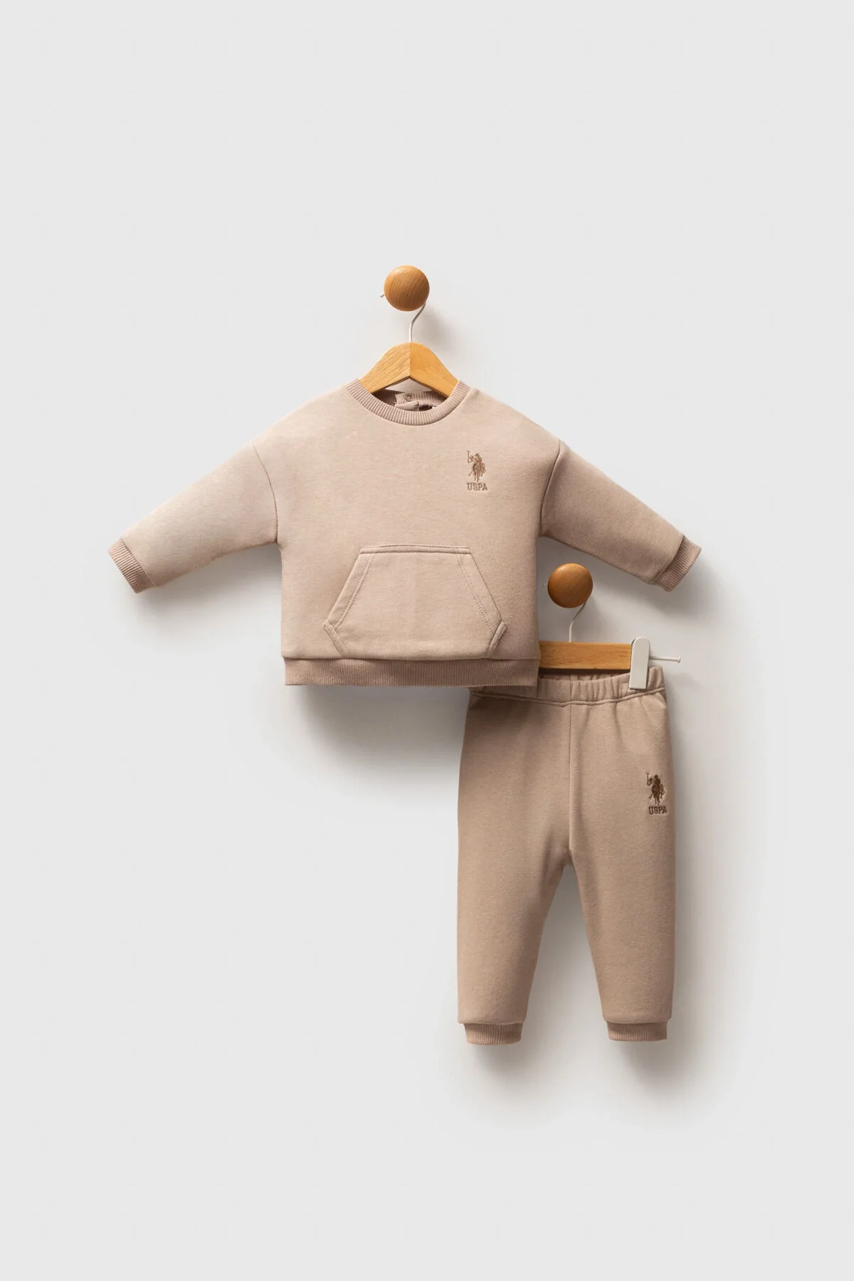 Arnetta U.S. Polo Assn Erkek Bebek Kahverengi Takım Bebek Takımları Toptan