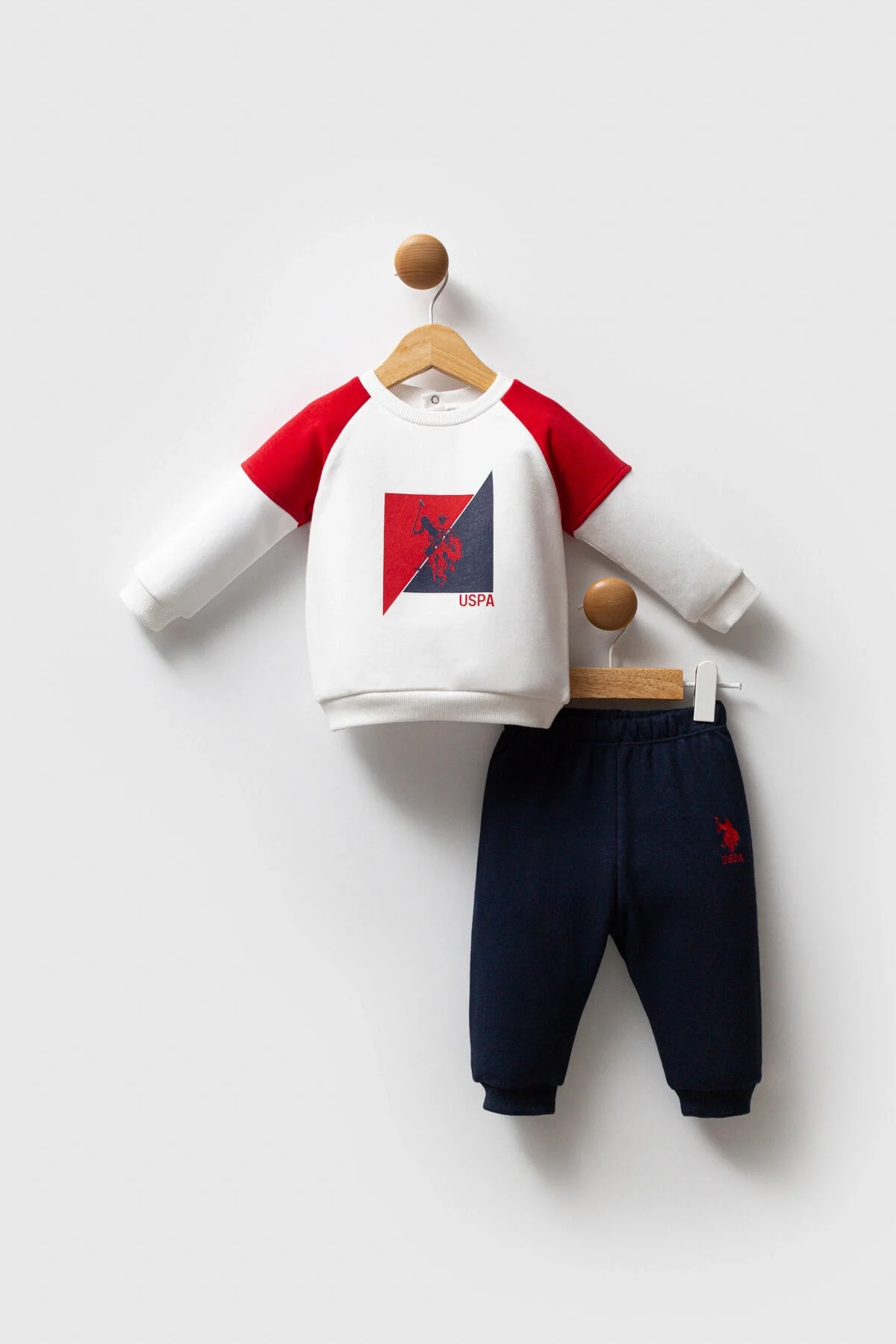 Arnetta U.S. Polo Assn Erkek Bebek Kırmızı Takım Bebek Takımları Toptan