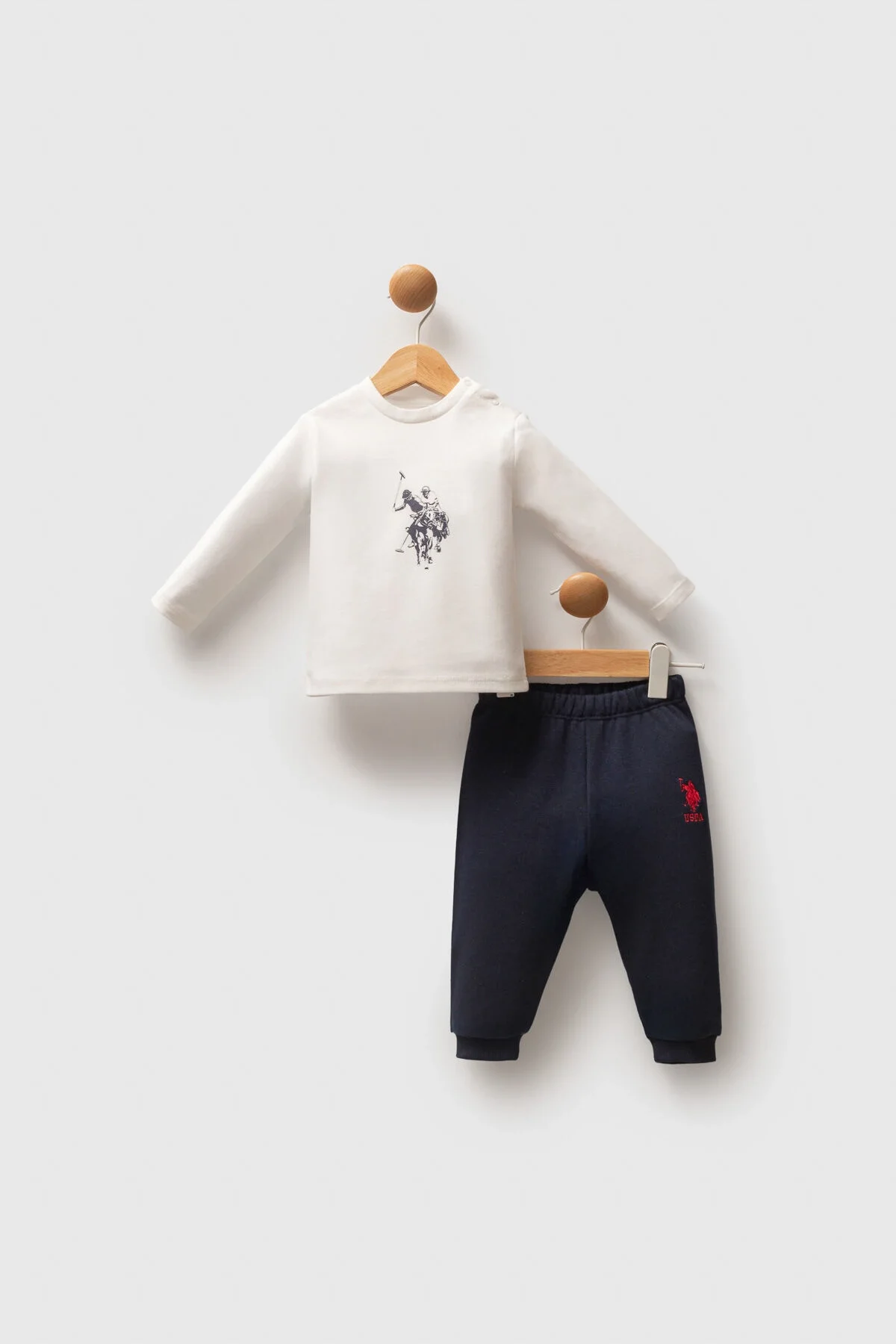 Kırmızı USPA markalı bebek takım elbette, ceket ve pantolon, bebek giyim seti, erkek bebek takımları