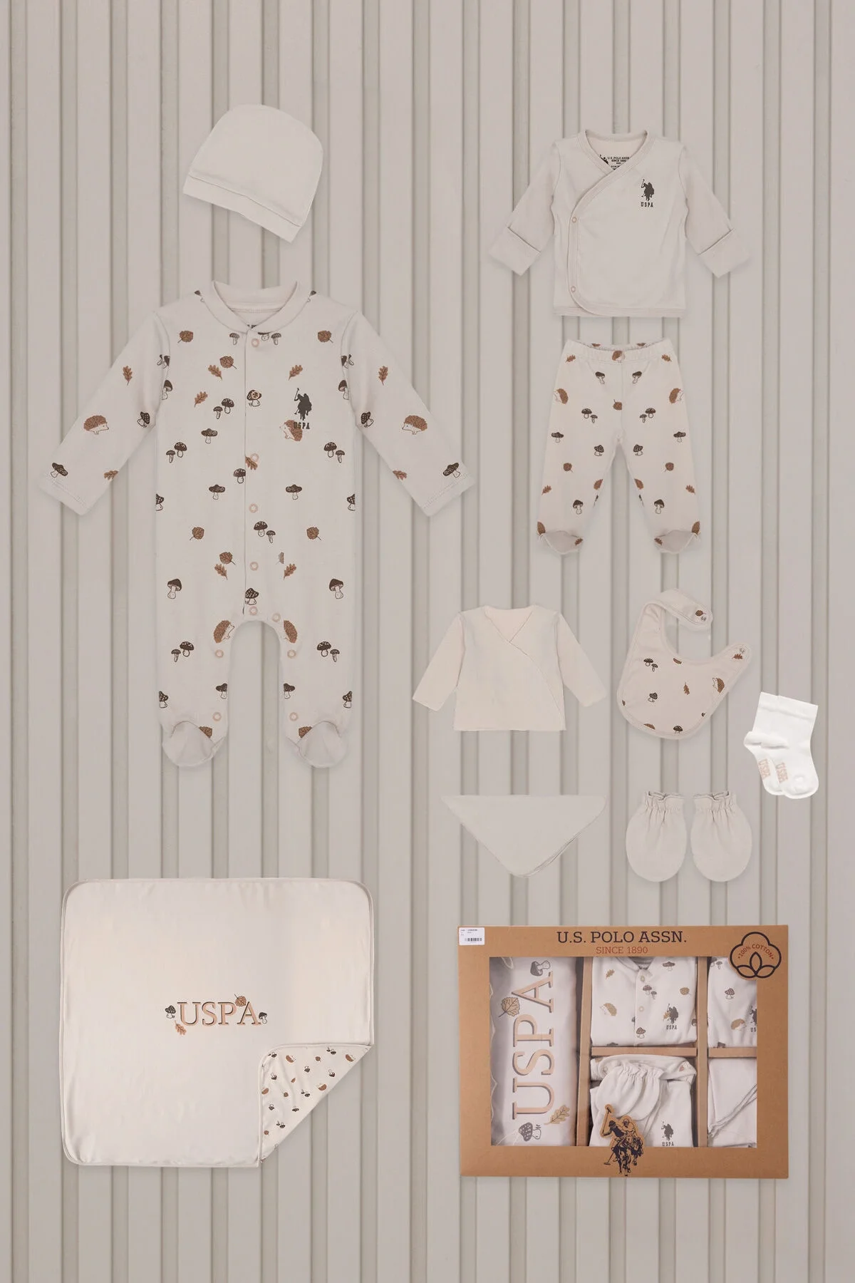 Arnetta U.S. Polo Assn Erkek Bebek Krem Hastane Çıkışı Hastane Çıkışı Toptan