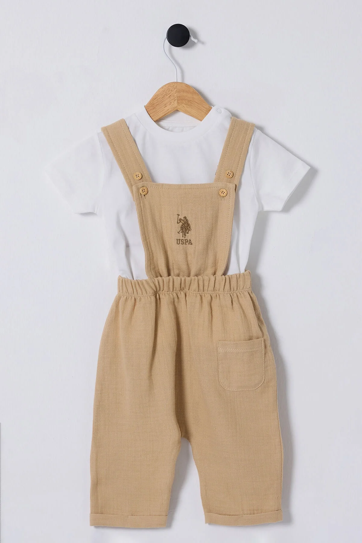 Arnetta U.S. Polo Assn Erkek Bebek Krem Takım Bebek Takımları Toptan