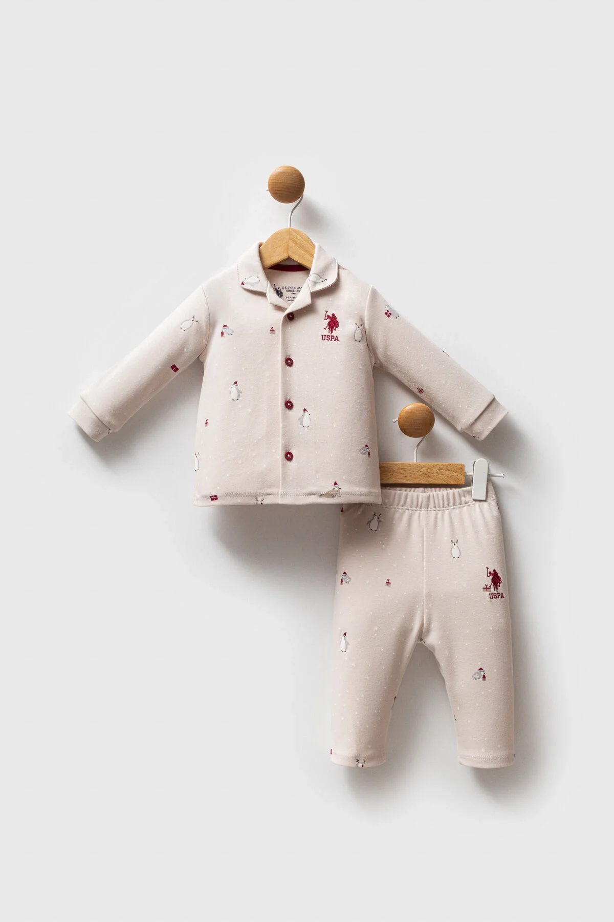Arnetta U.S. Polo Assn Erkek Bebek Krem Takım Bebek Takımları Toptan