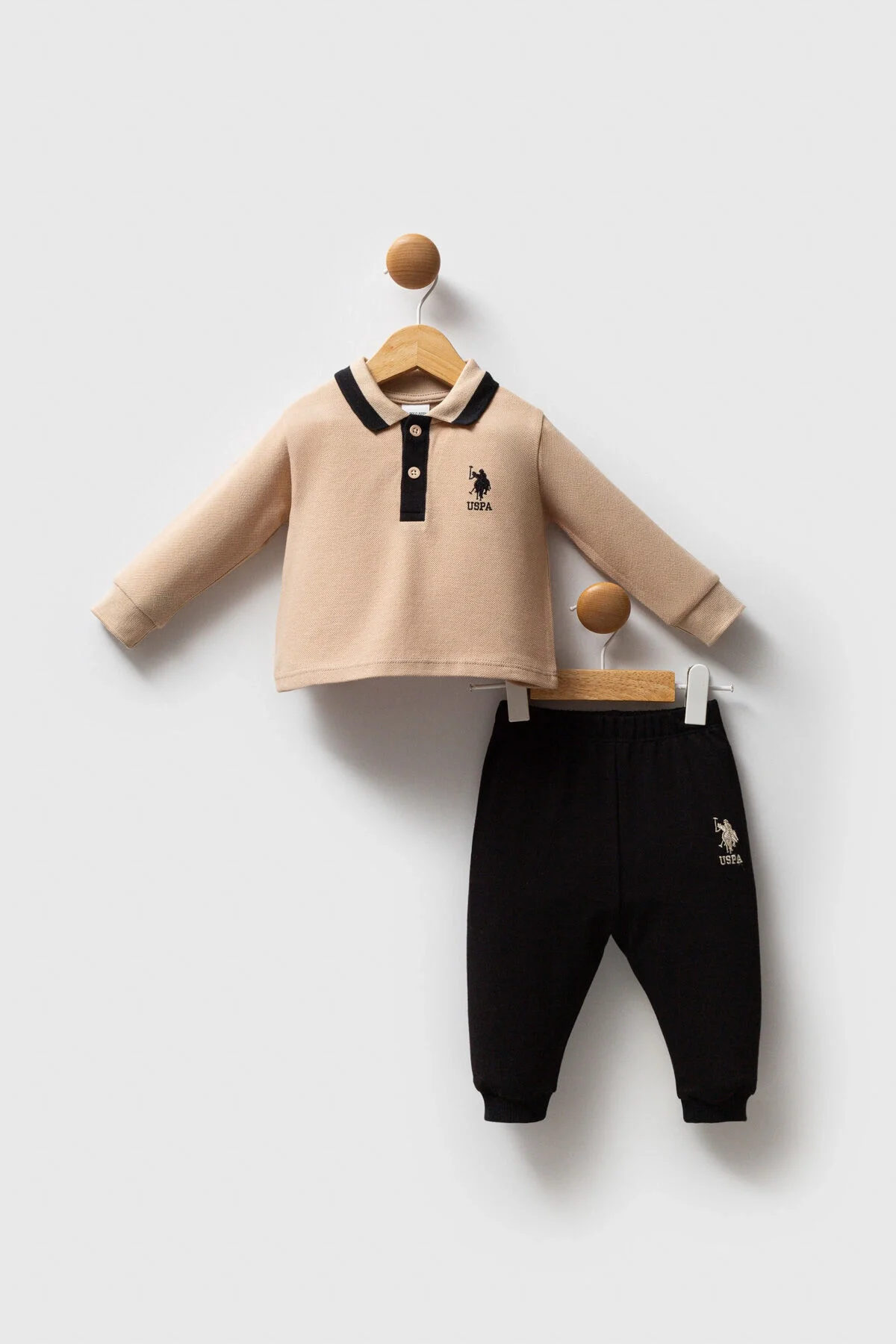 Arnetta U.S. Polo Assn Erkek Bebek Krem Takım Bebek Takımları Toptan