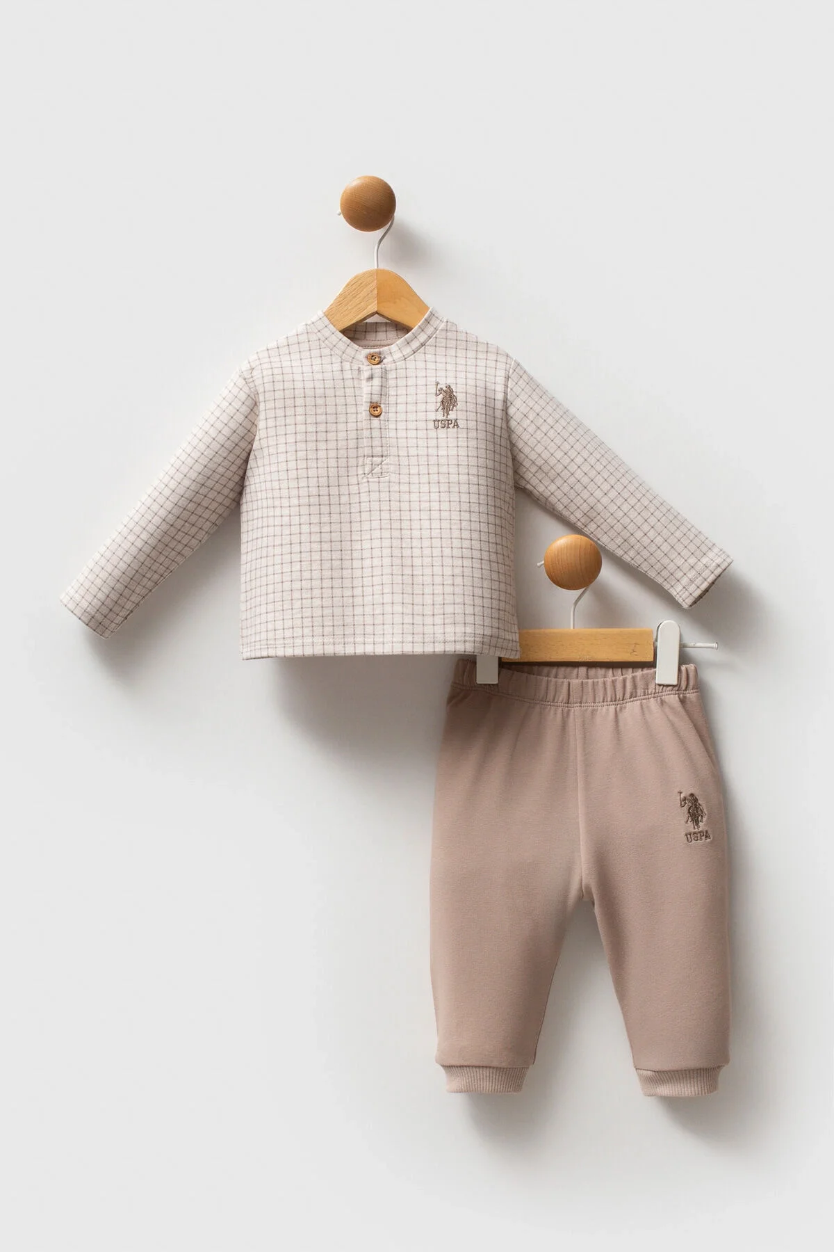 Arnetta U.S. Polo Assn Erkek Bebek Krem Takım Bebek Takımları Toptan