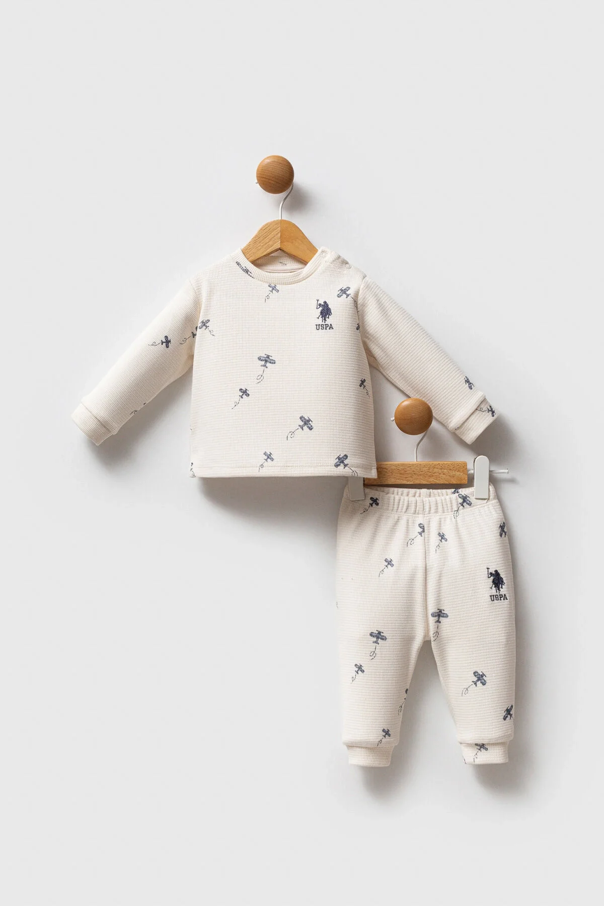 Arnetta U.S. Polo Assn Erkek Bebek Krem Takım Bebek Takımları Toptan