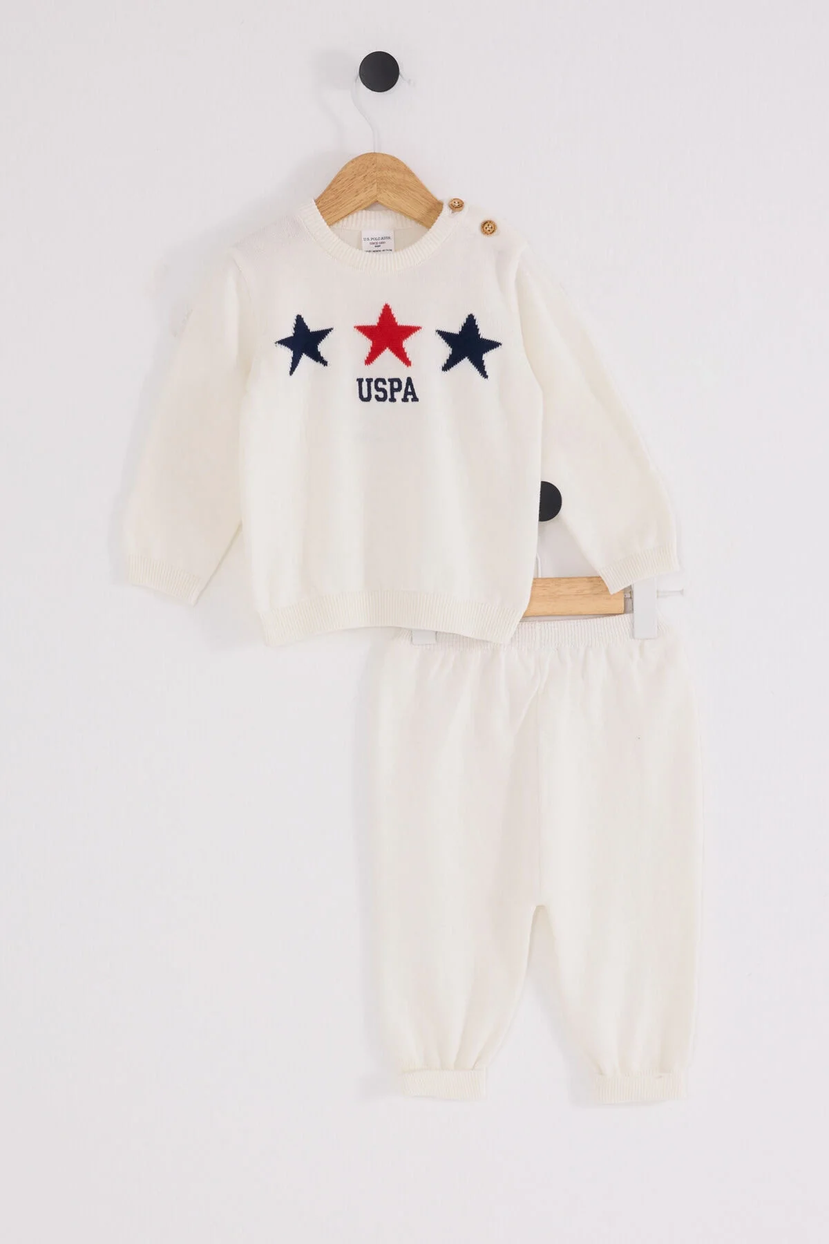 Arnetta U.S. Polo Assn Erkek Bebek Krem Takım Bebek Takımları Toptan