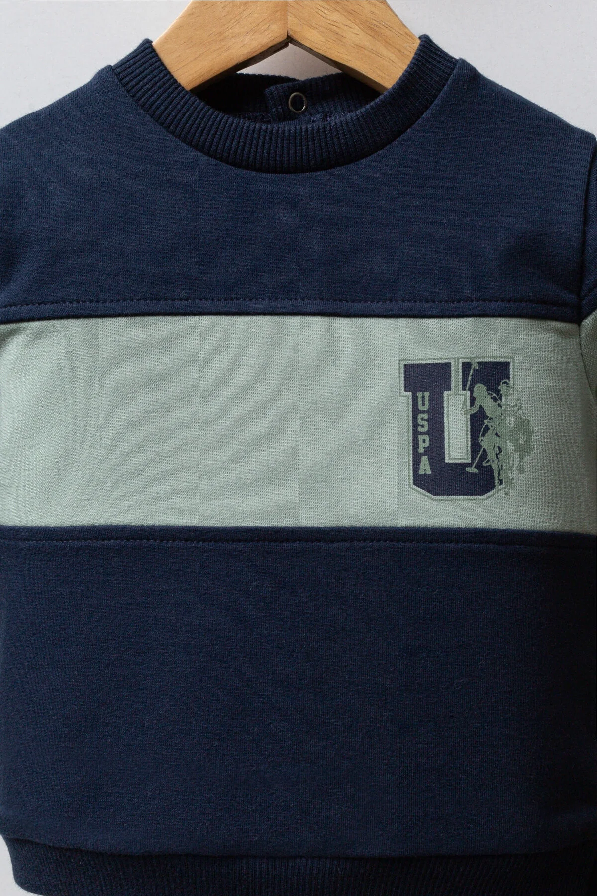 Lacivert USP marka bebek takım elbise, kollu pullover ve pantolon, çocuk giyim seti, erkek bebek kıyafetleri