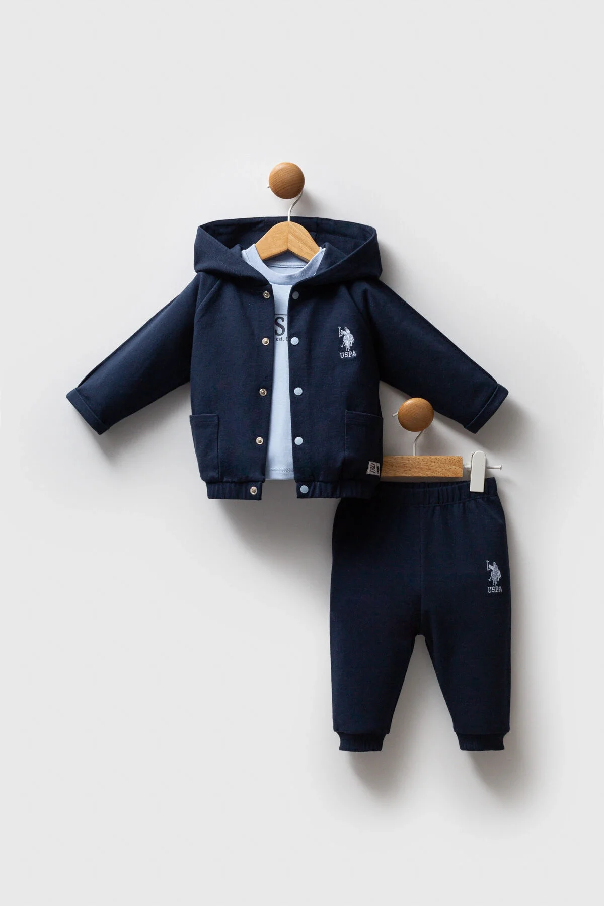 Arnetta U.S. Polo Assn Erkek Bebek Lacivert Takım Bebek Takımları Toptan