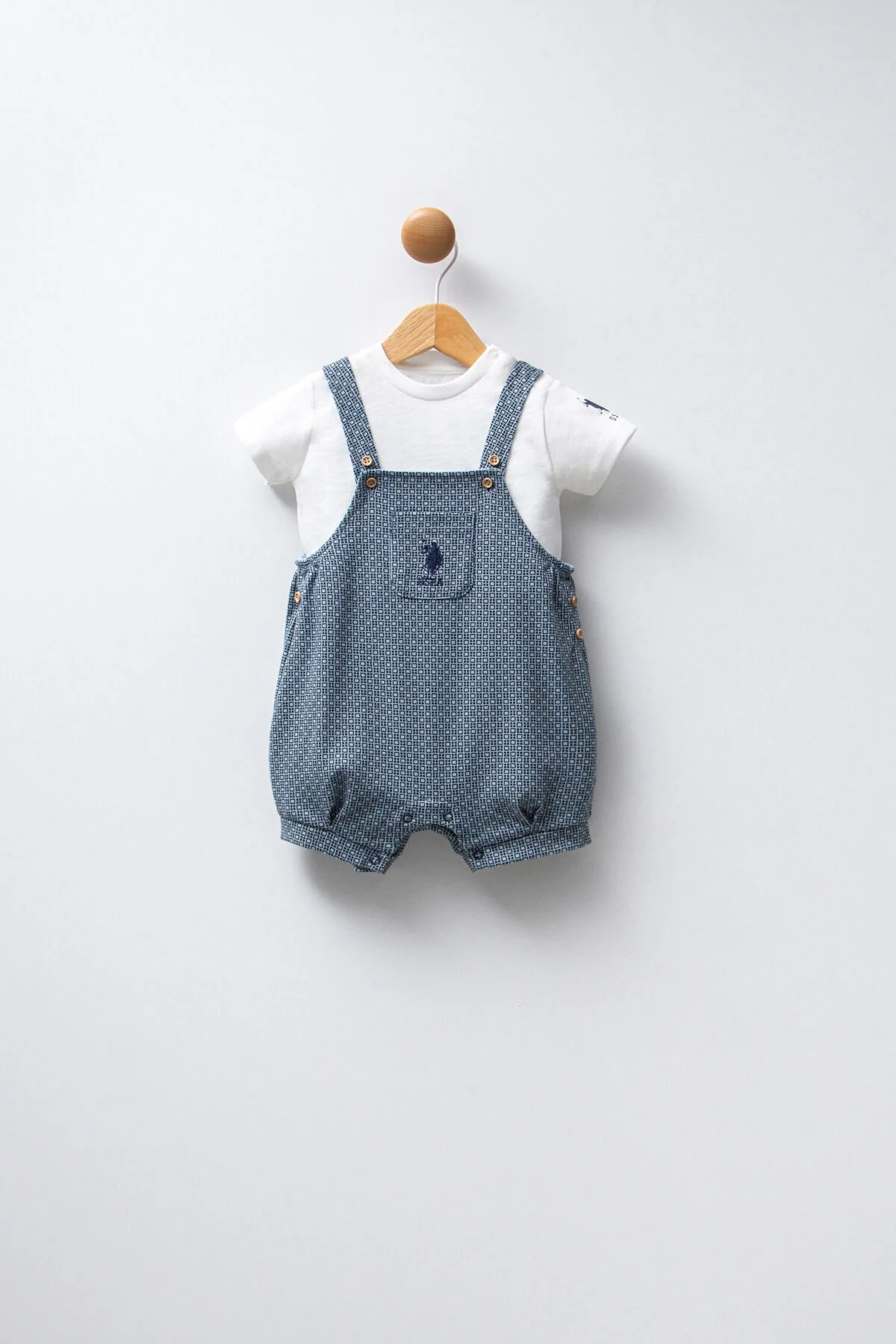 Arnetta U.S. Polo Assn Erkek Bebek Mavi Takım Bebek Takımları Toptan