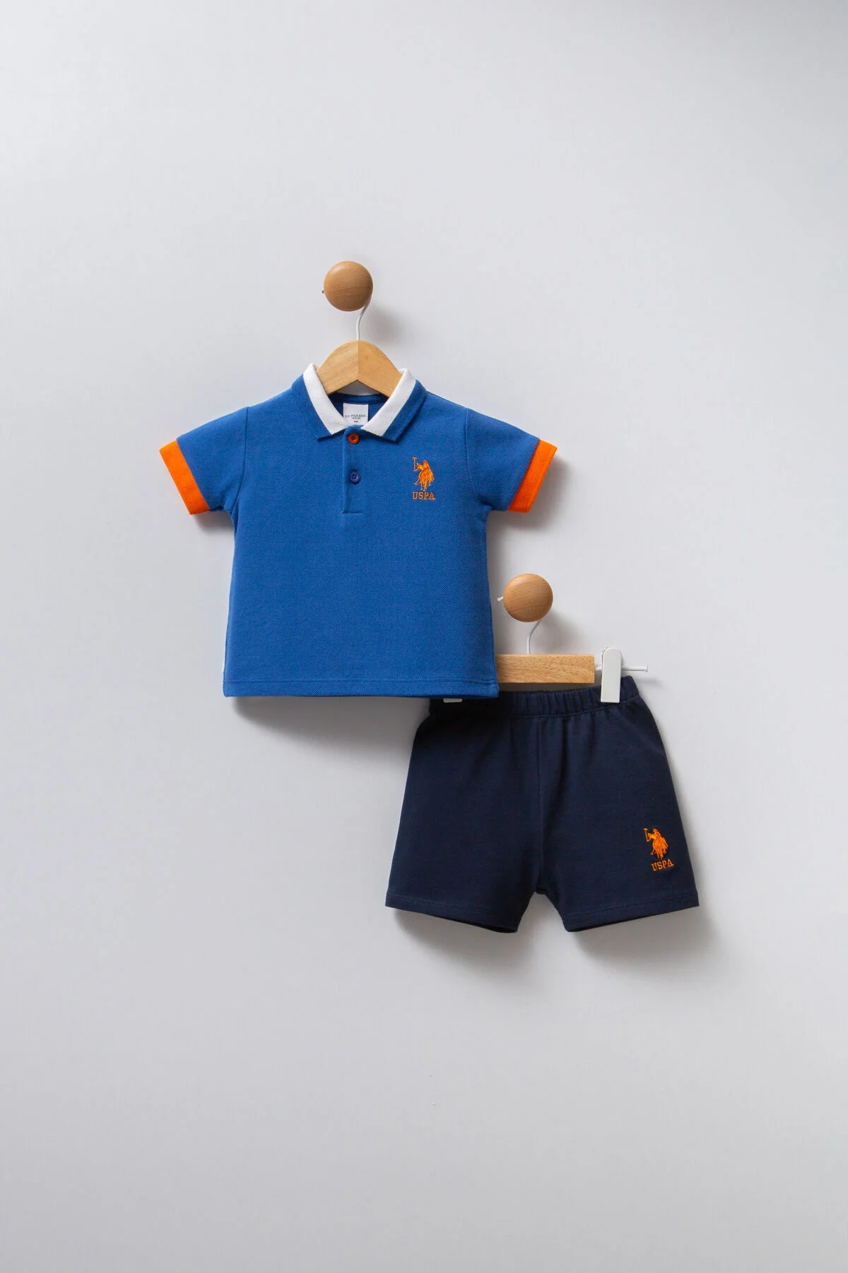 Arnetta U.S. Polo Assn Erkek Bebek Mavi Takım Bebek Takımları Toptan