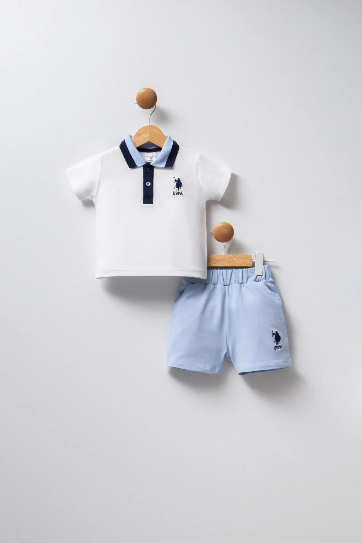 Arnetta U.S. Polo Assn Erkek Bebek Mavi Takım Bebek Takımları Toptan