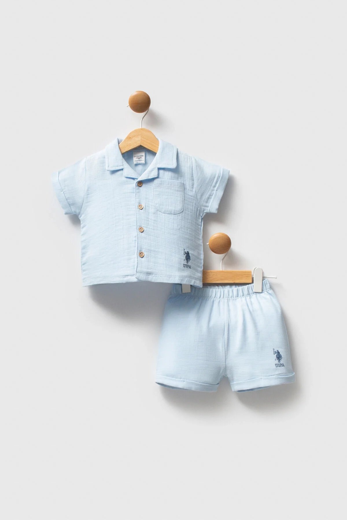 Arnetta U.S. Polo Assn Erkek Bebek Mavi Takım Bebek Takımları Toptan