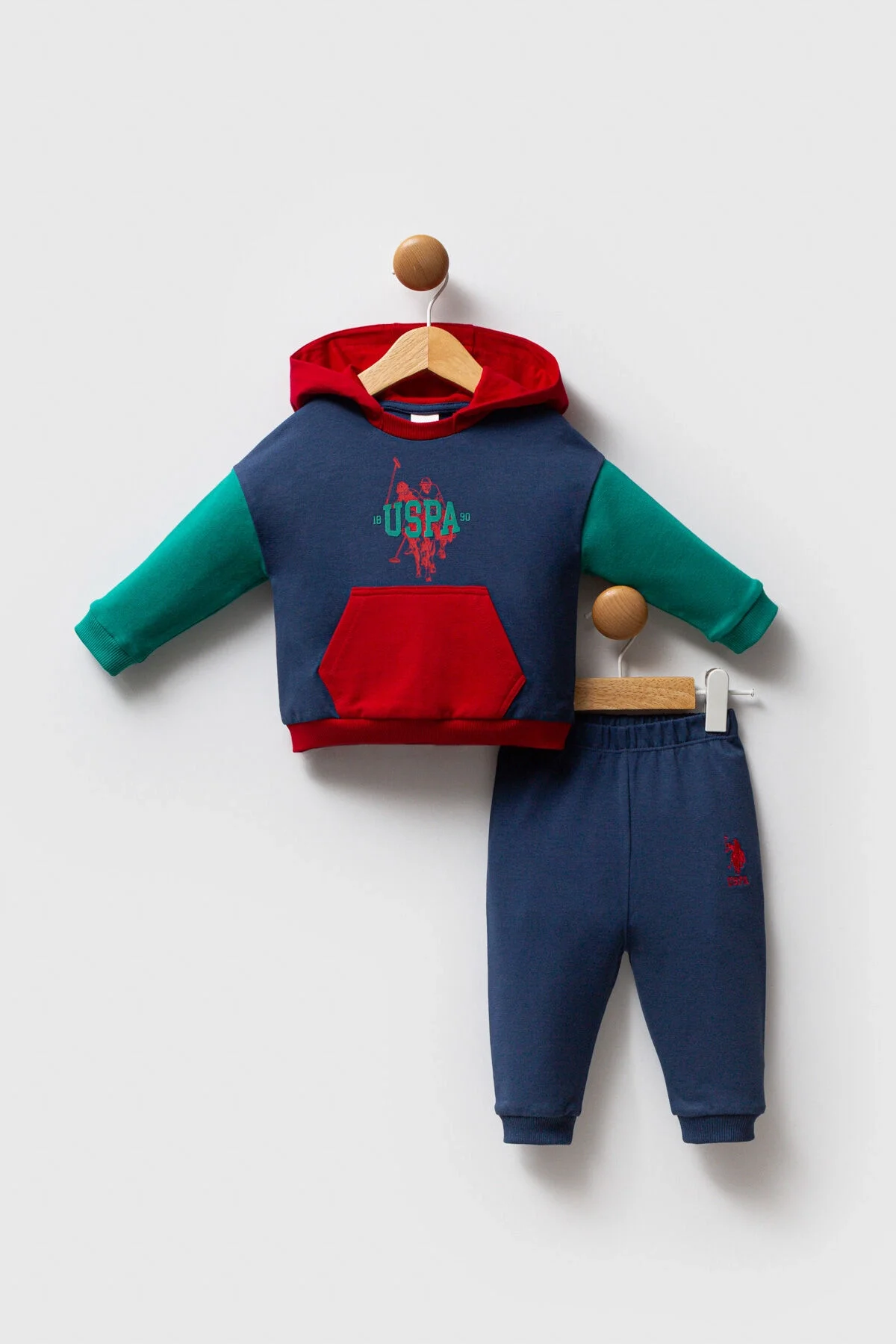 Arnetta U.S. Polo Assn Erkek Bebek Mavi Takım Bebek Takımları Toptan
