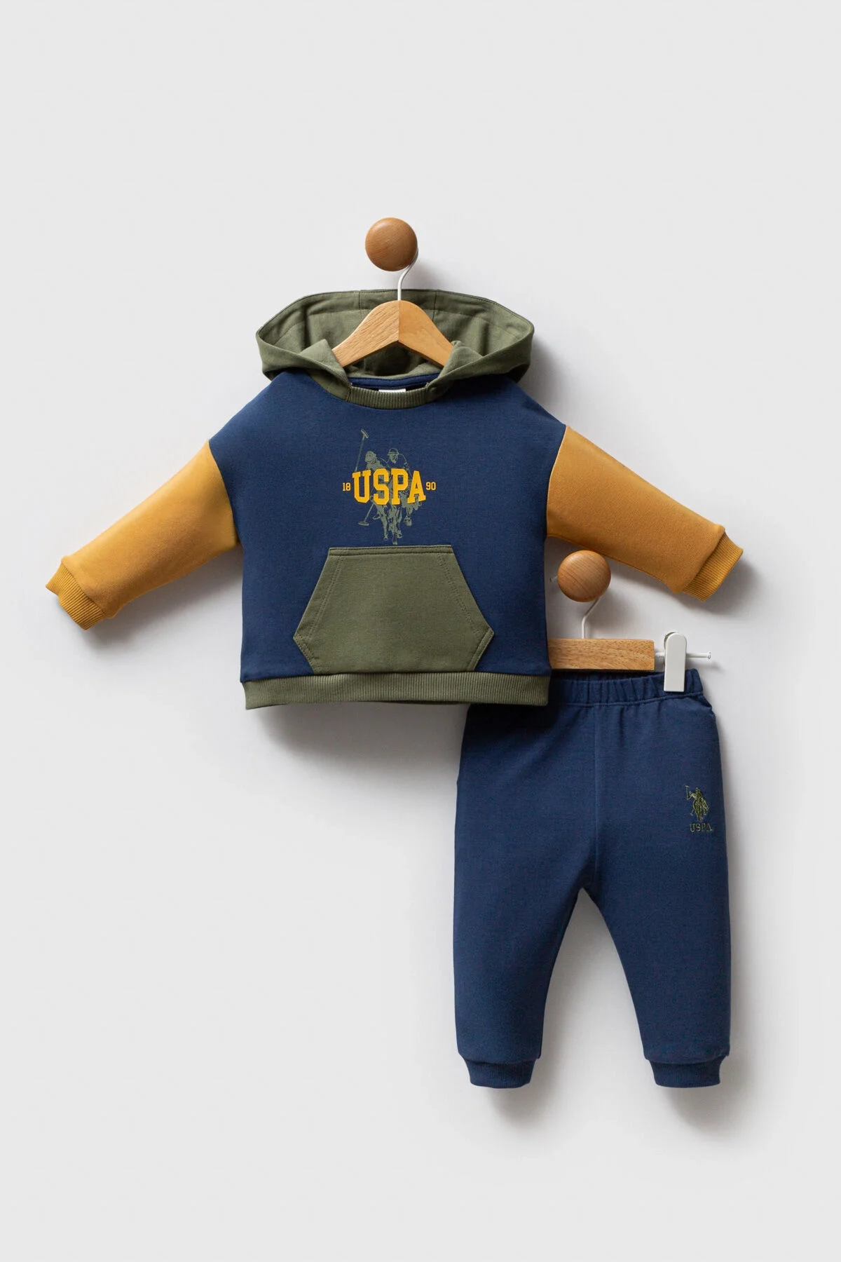 Arnetta U.S. Polo Assn Erkek Bebek Mavi Takım Bebek Takımları Toptan