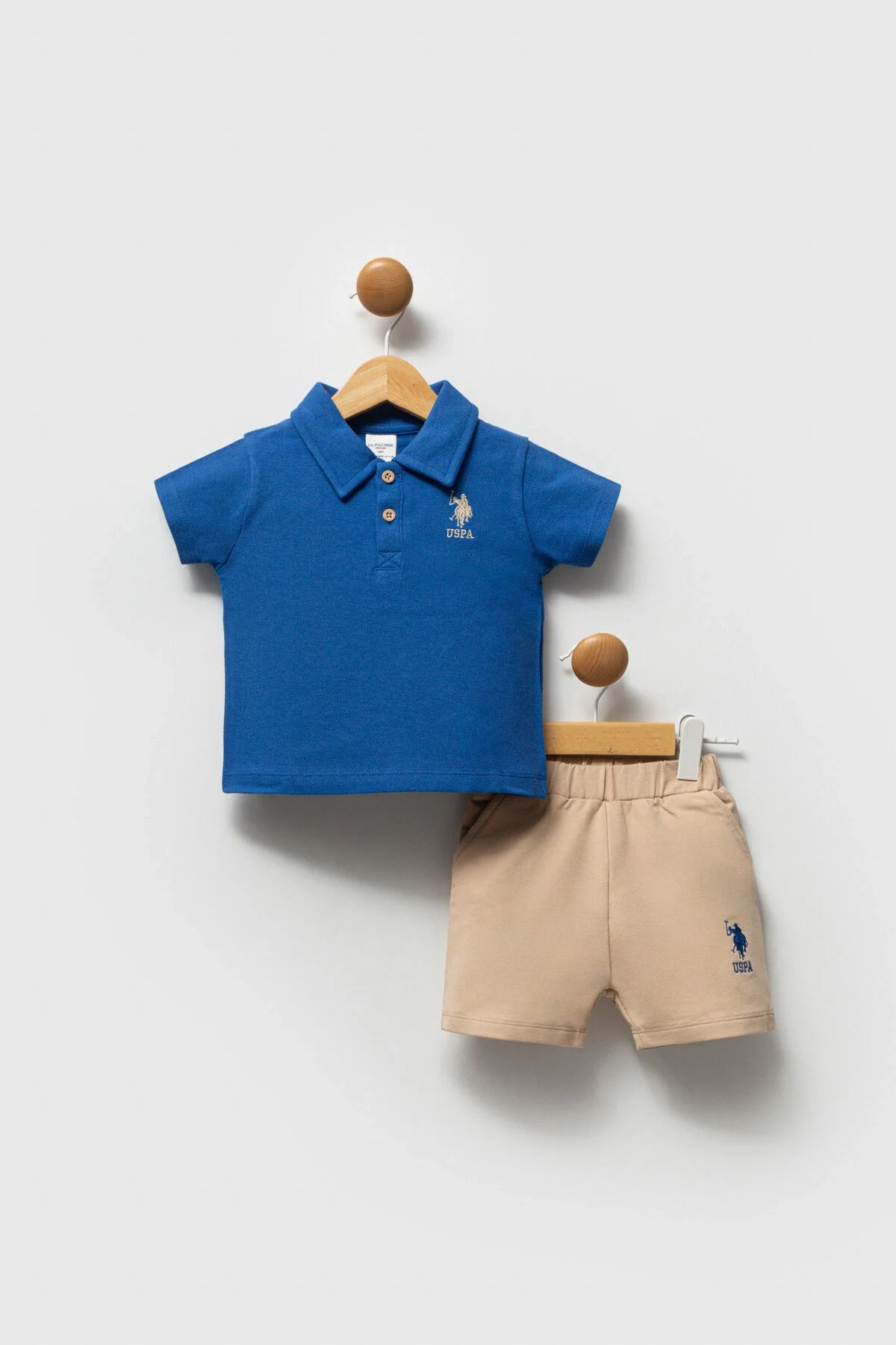 Arnetta U.S. Polo Assn Erkek Bebek Mavi Takım Bebek Takımları Toptan