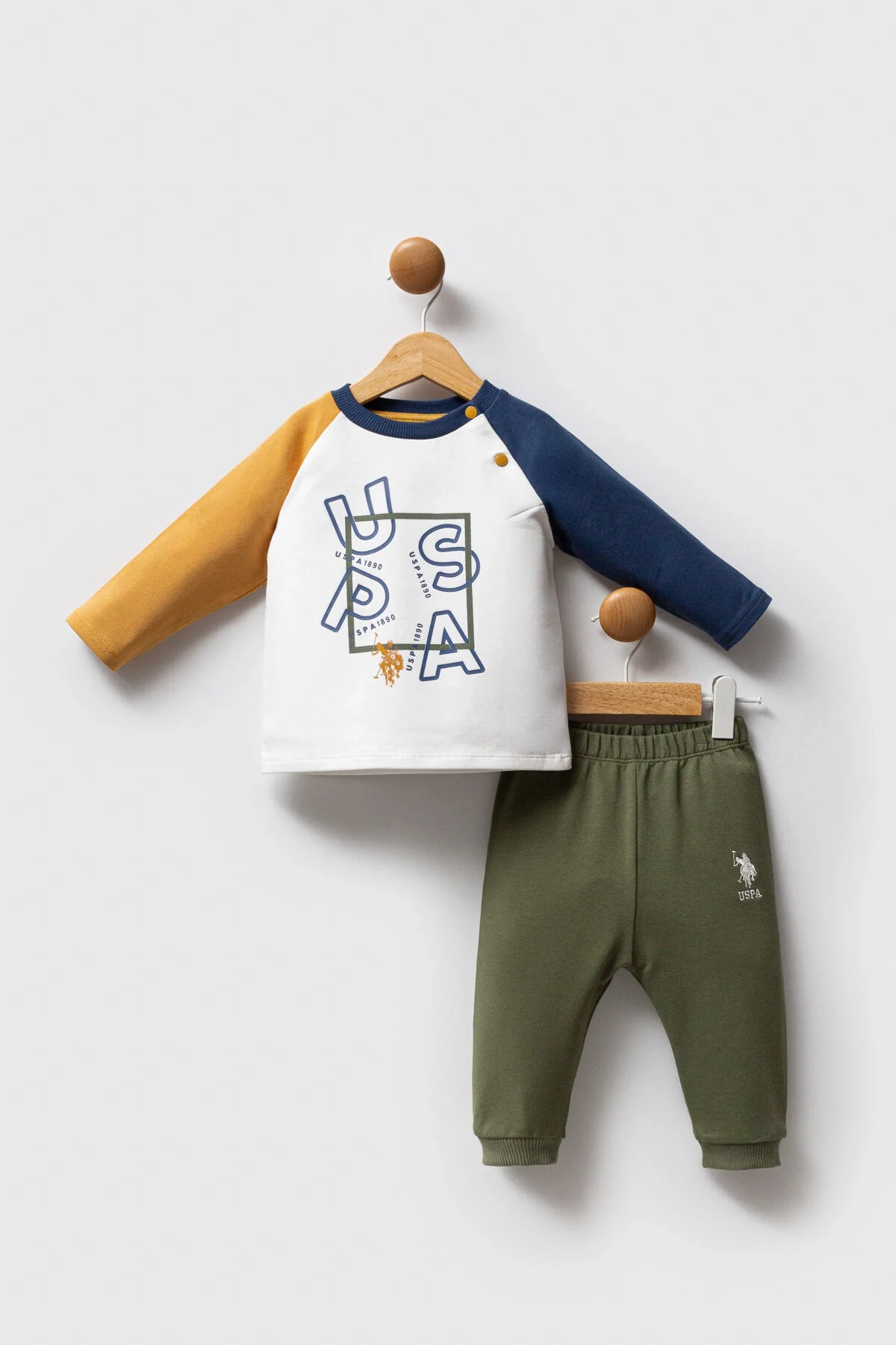 Arnetta U.S. Polo Assn Erkek Bebek Sarı Takım Bebek Takımları Toptan