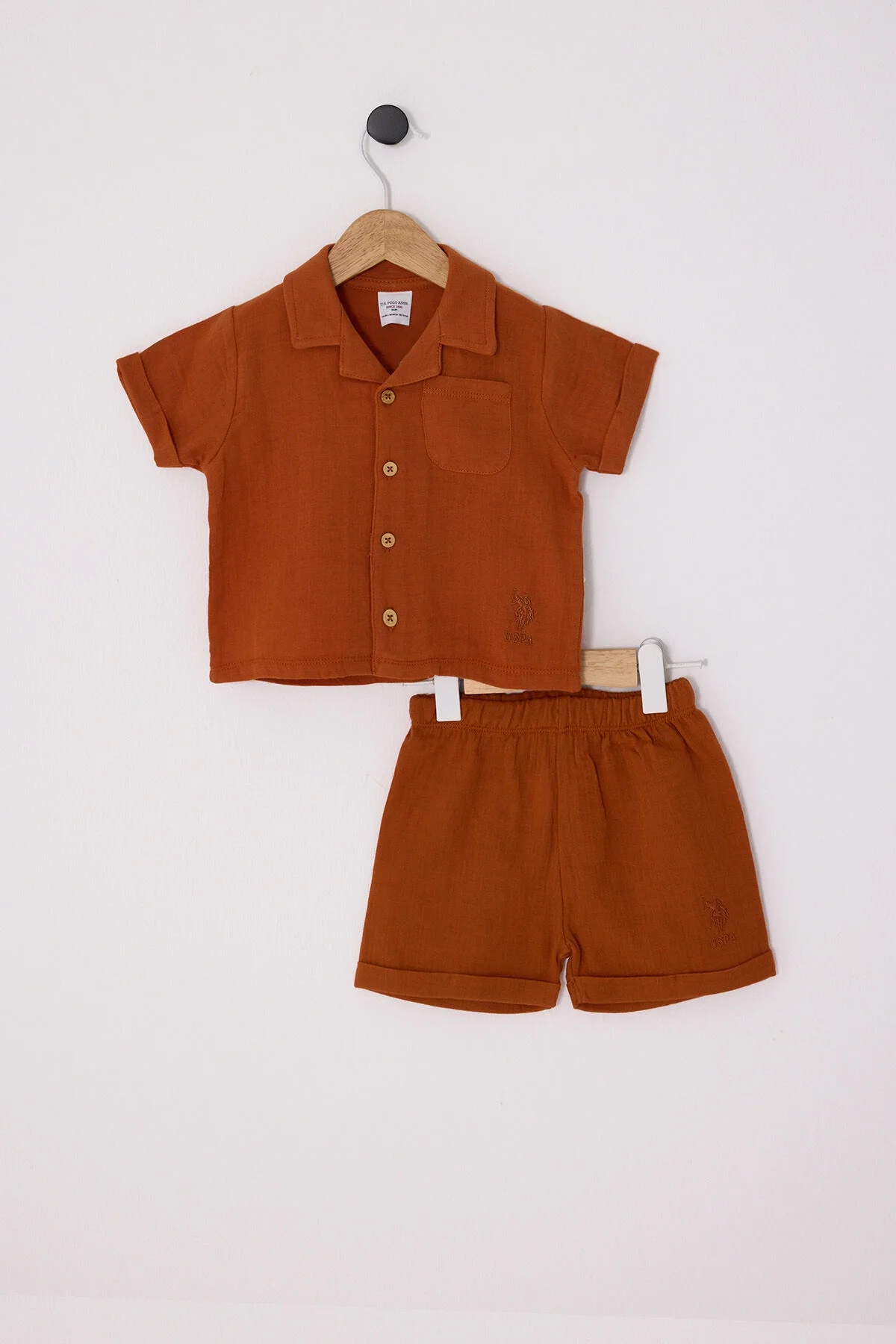 Arnetta U.S. Polo Assn Erkek Bebek Turuncu Takım Bebek Takımları Toptan