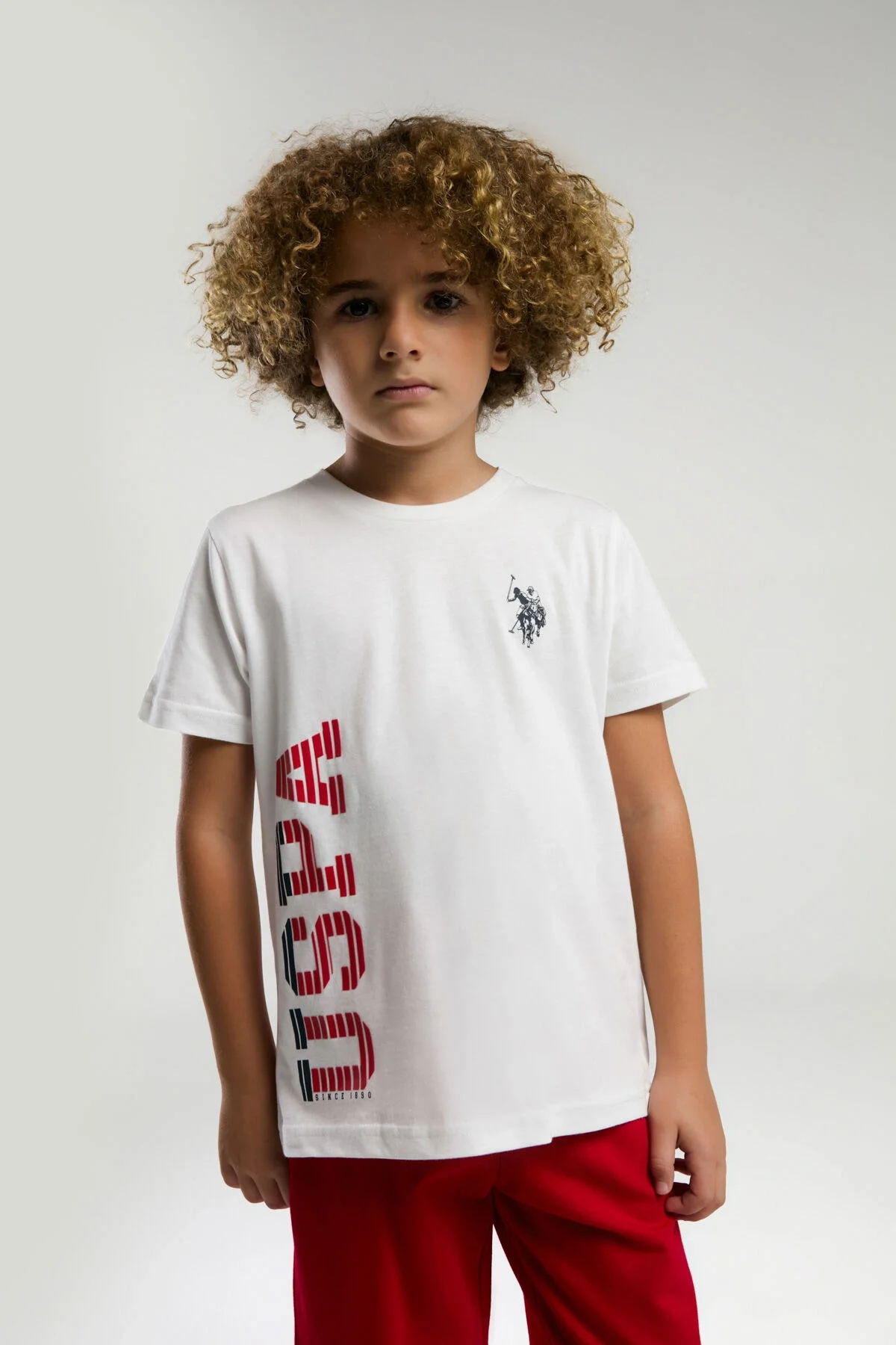 Arnetta U.S. Polo Assn Erkek Çocuk Beyaz Bermuda Takım Bermuda Takım Toptan