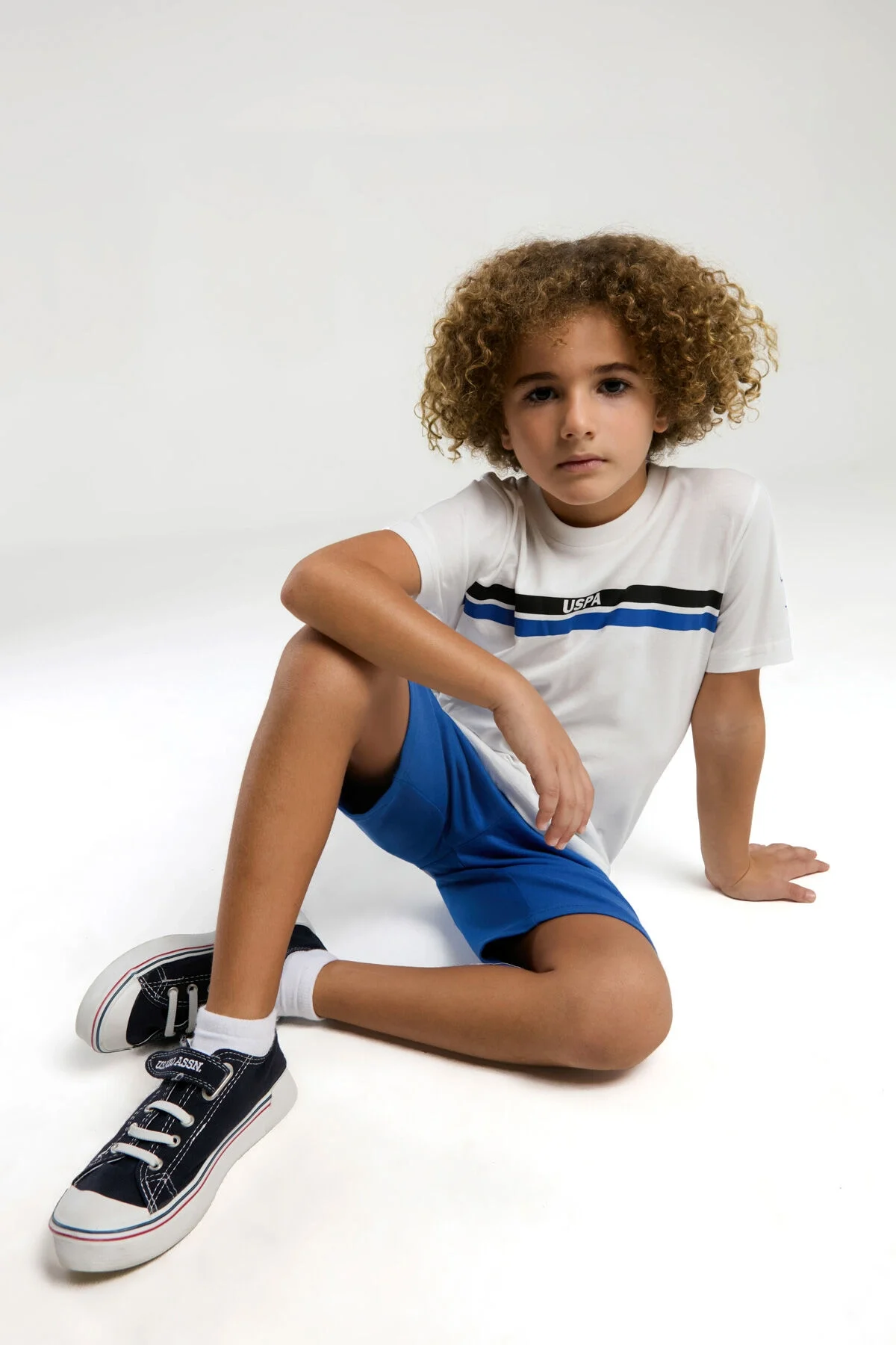 Arnetta U.S. Polo Assn Erkek Çocuk Beyaz Bermuda Takım Bermuda Takım Toptan