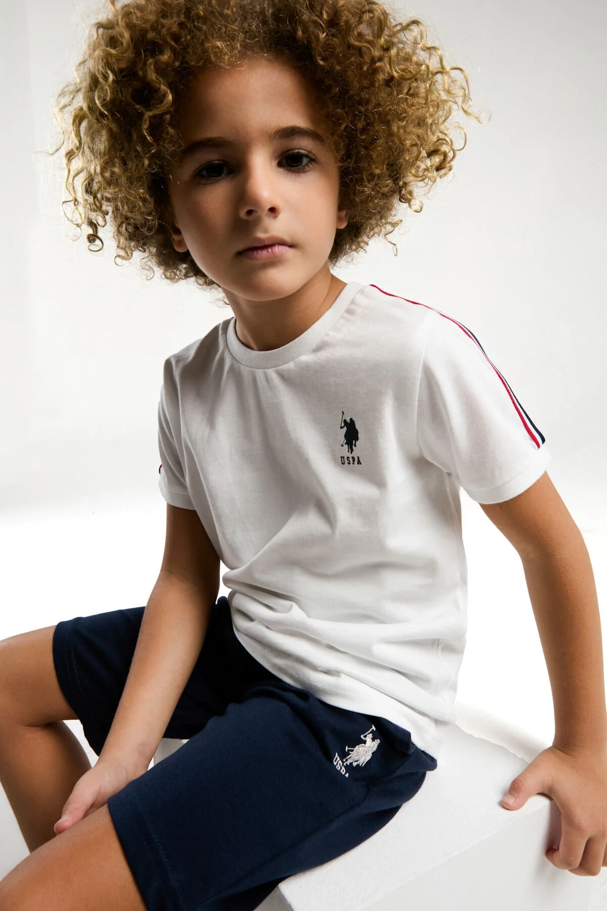 Arnetta U.S. Polo Assn Erkek Çocuk Beyaz Bermuda Takım Bermuda Takım Toptan