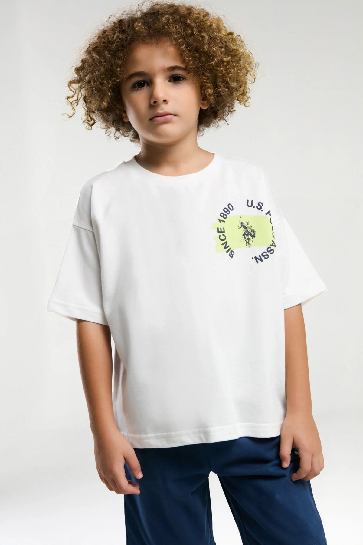 Arnetta U.S. Polo Assn Erkek Çocuk Beyaz Bermuda Takım Bermuda Takım Toptan