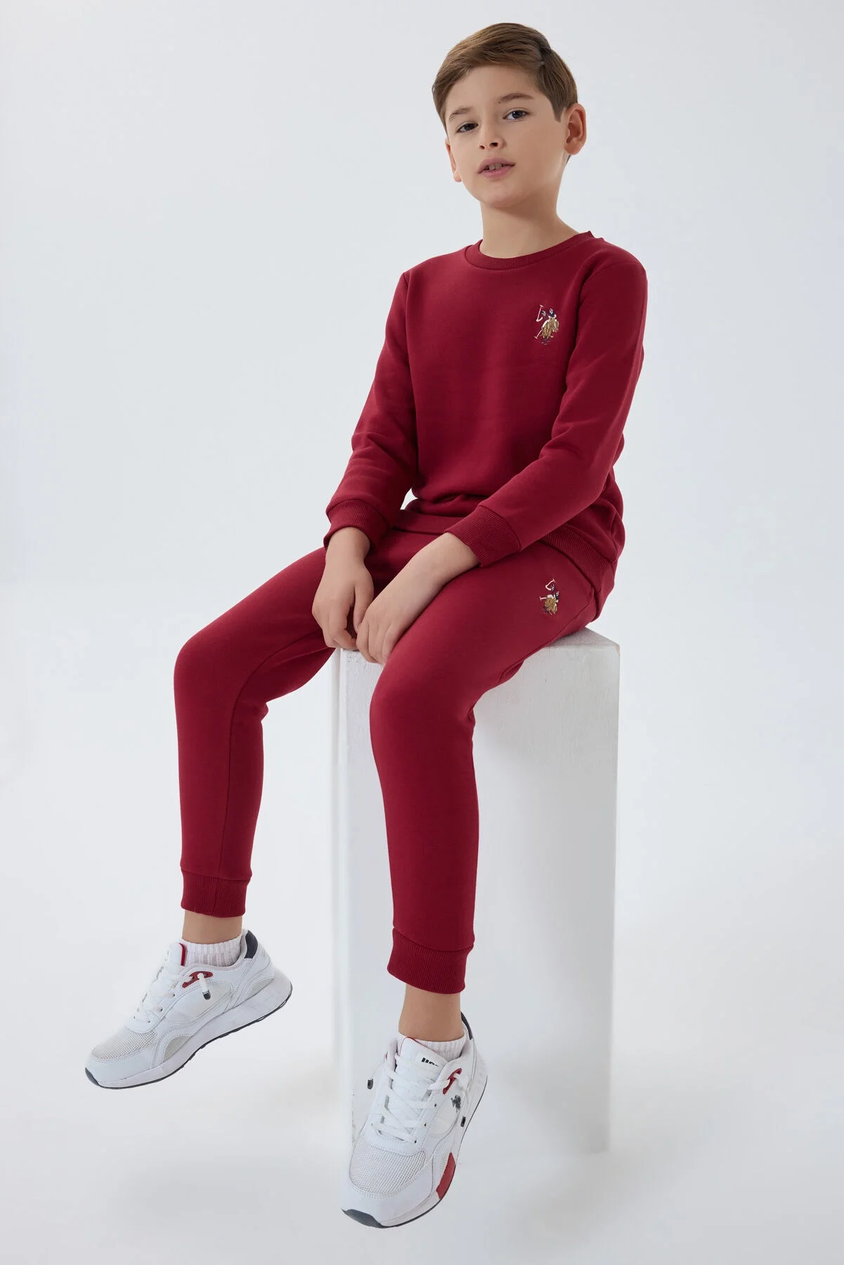 Arnetta U.S. Polo Assn Erkek Çocuk Bordo Eşofman Takımı Eşofman Takımı Toptan