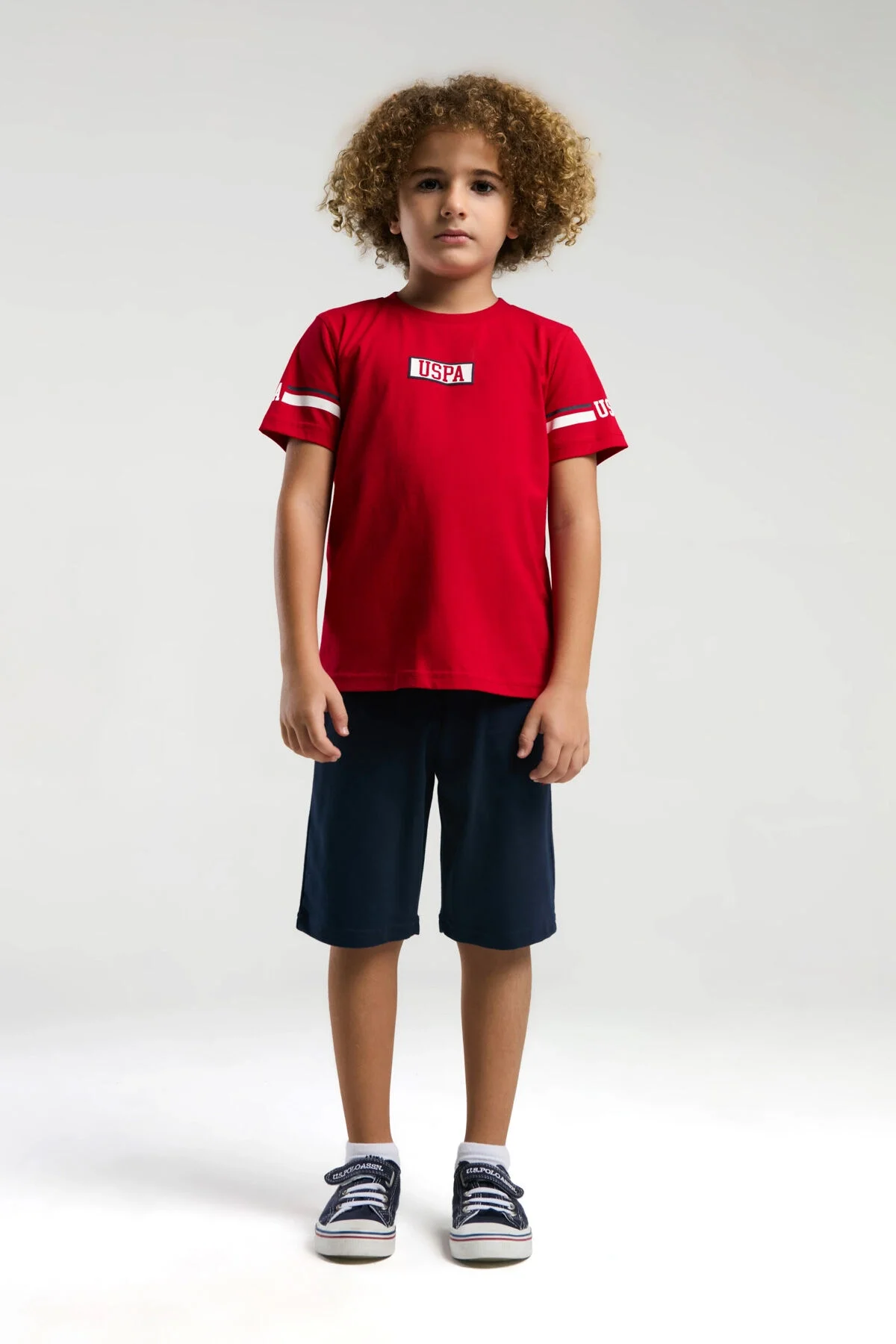 Arnetta U.S. Polo Assn Erkek Çocuk Kırmızı Bermuda Takım Bermuda Takım Toptan