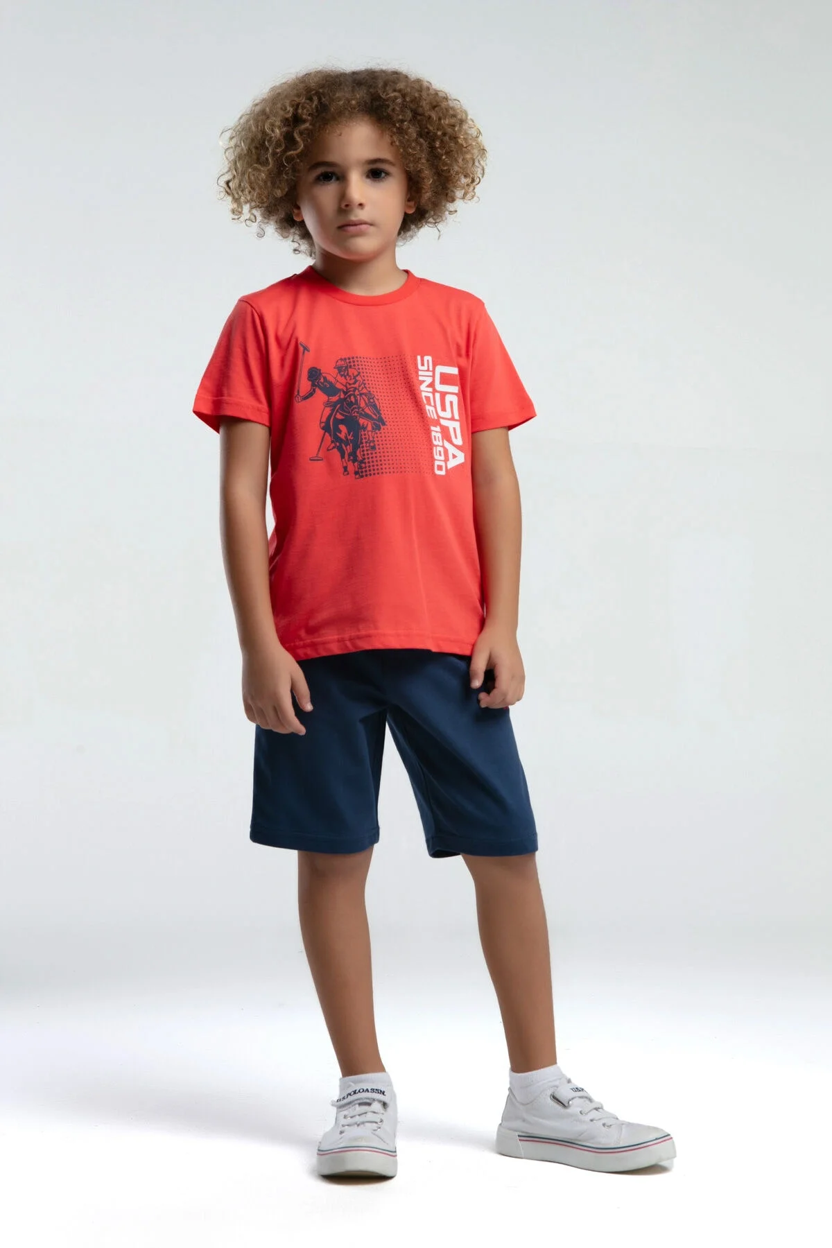 Arnetta U.S. Polo Assn Erkek Çocuk Kırmızı Bermuda Takım Bermuda Takım Toptan