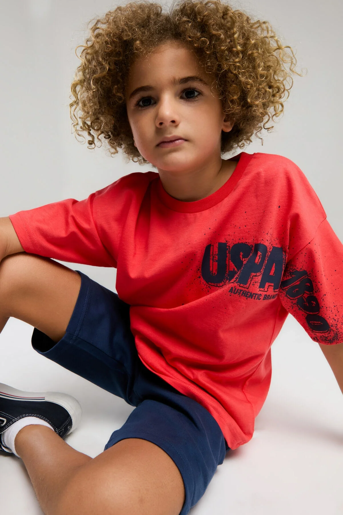 Arnetta U.S. Polo Assn Erkek Çocuk Kırmızı Bermuda Takım Bermuda Takım Toptan