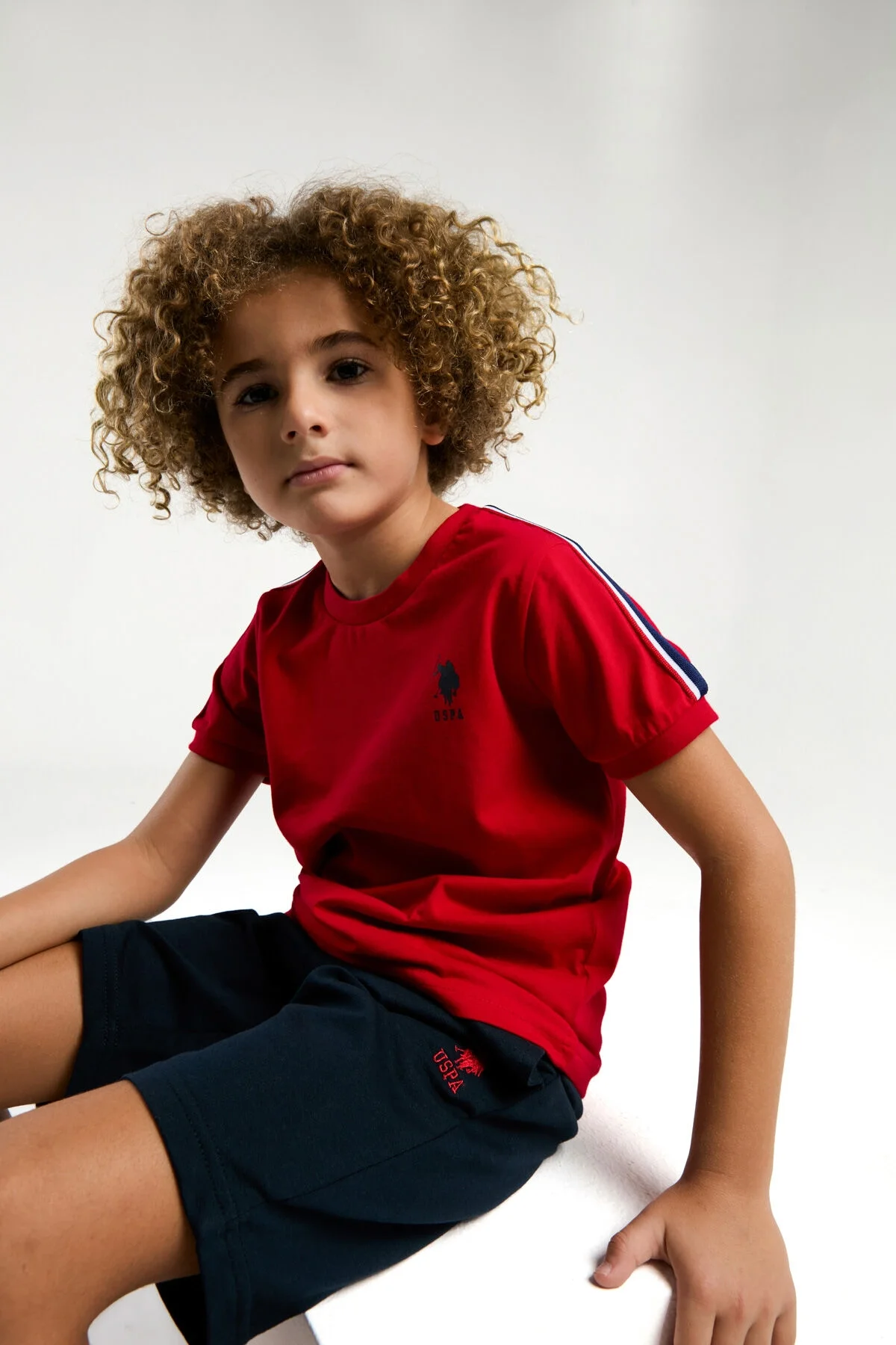 Arnetta U.S. Polo Assn Erkek Çocuk Kırmızı Bermuda Takım Bermuda Takım Toptan