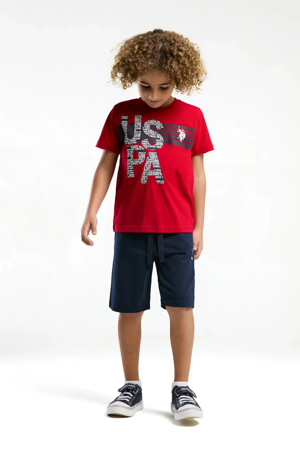 Arnetta U.S. Polo Assn Erkek Çocuk Kırmızı Bermuda Takım Bermuda Takım Toptan