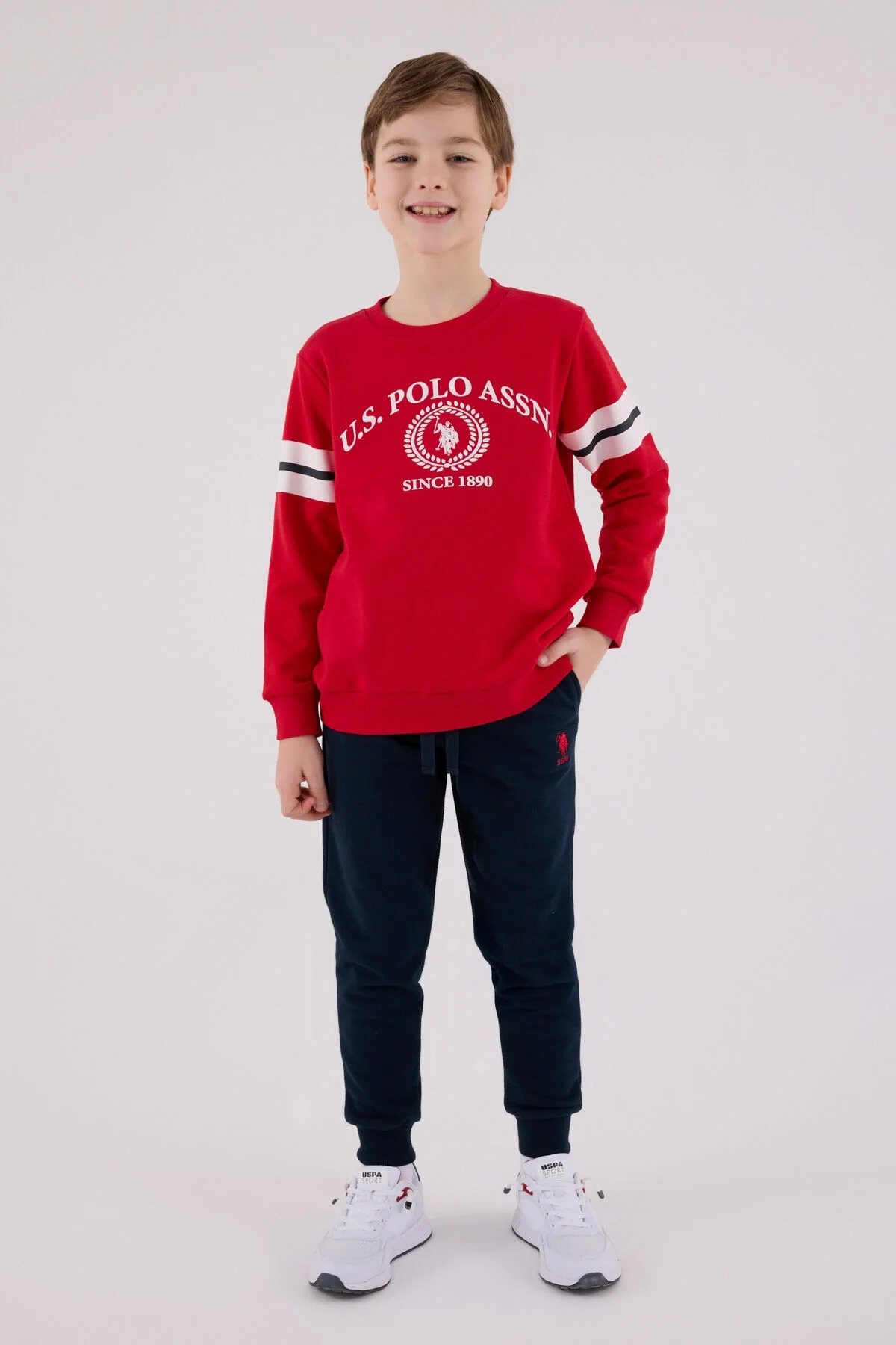 Arnetta U.S. Polo Assn Erkek Çocuk Kırmızı Eşofman Takımı Eşofman Takımı Toptan