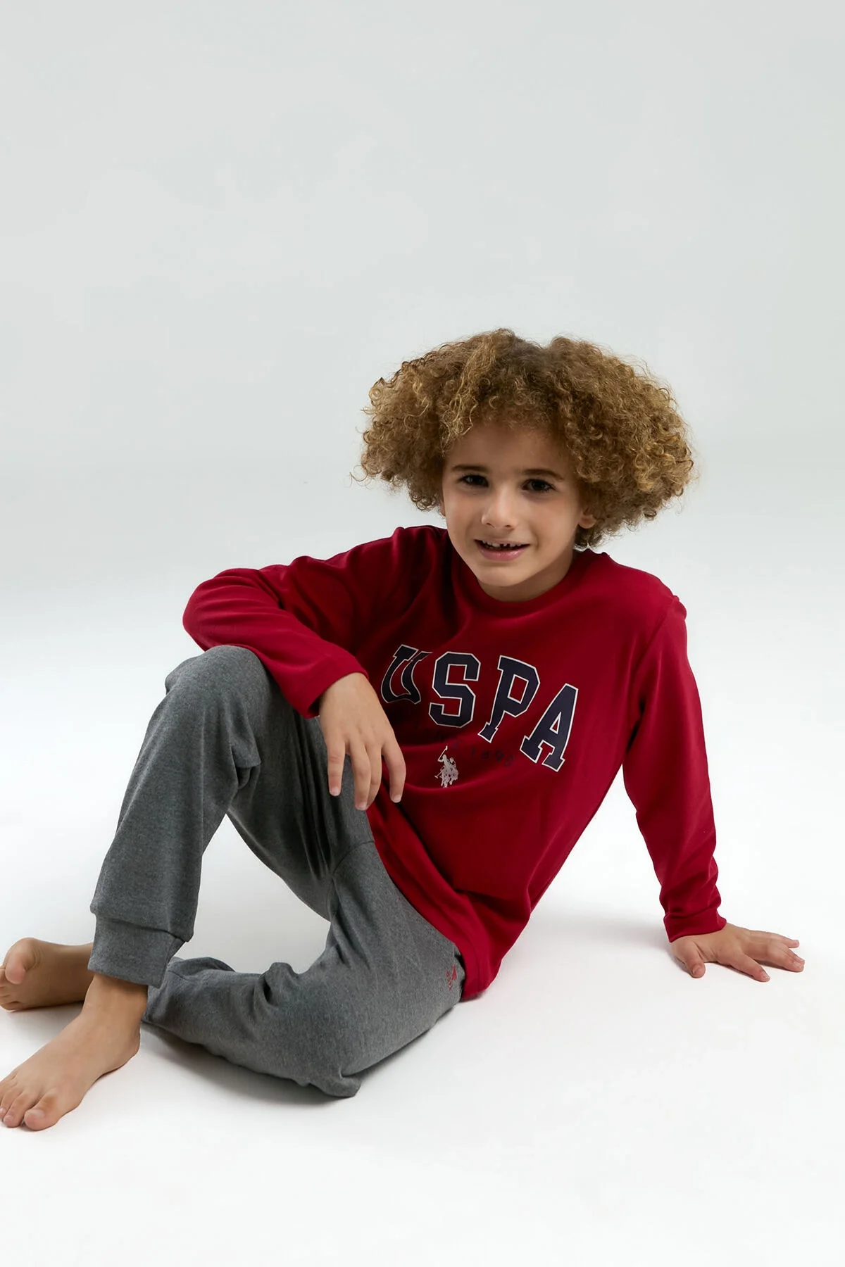 Arnetta U.S. Polo Assn Erkek Çocuk Kırmızı Pijama Takımı Pijama Takımı Toptan